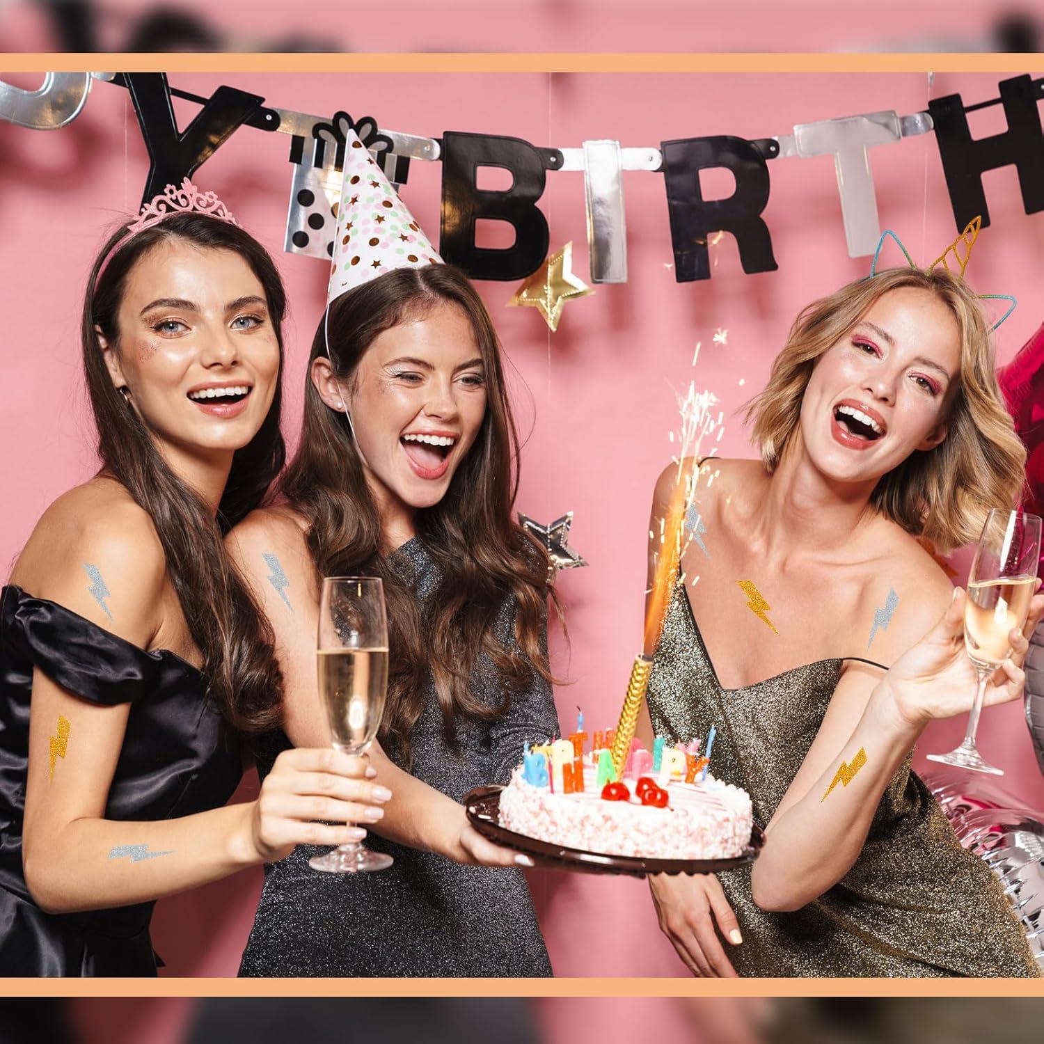 Tatuajes Temporales Cholemy 50 Pcs Relámpago Brillantes 5x5 cm