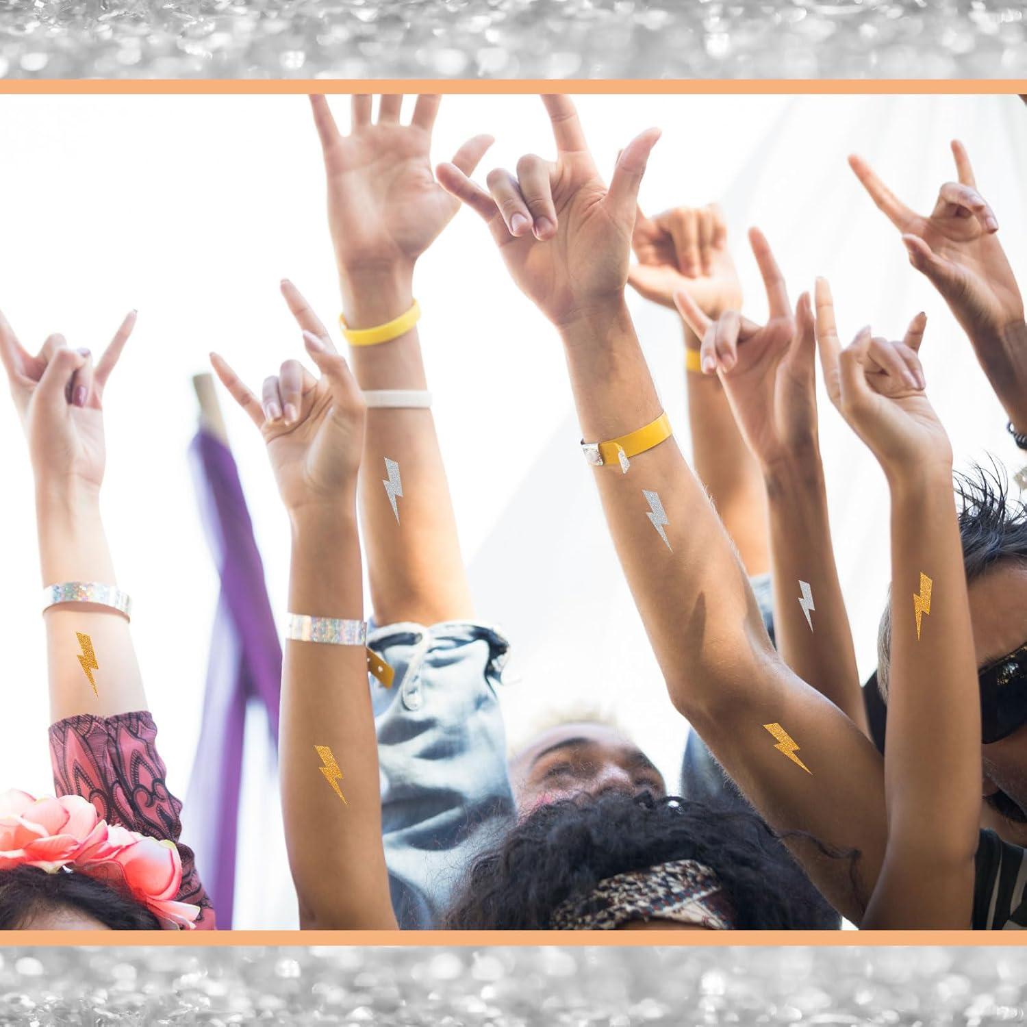 Tatuajes Temporales Cholemy 50 Pcs Relámpago Brillantes 5x5 cm