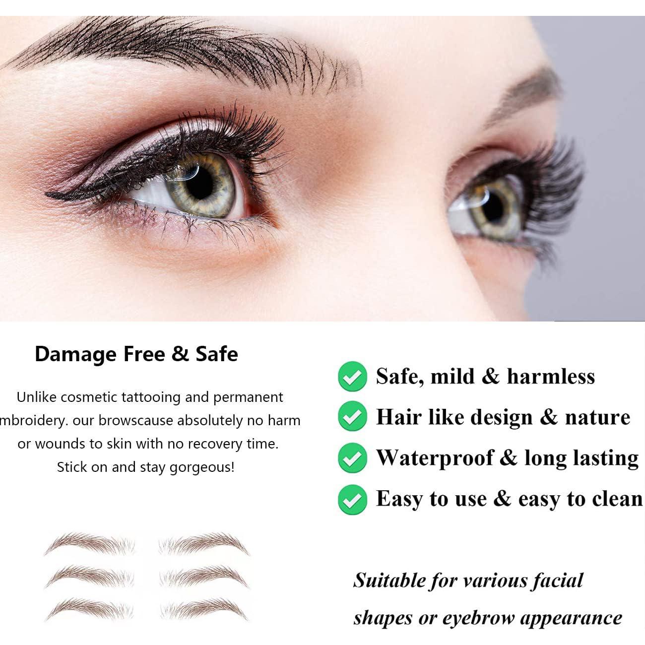 Calcomanías de Tatuaje de Cejas 4D Kayiete Marrón 7 Hojas