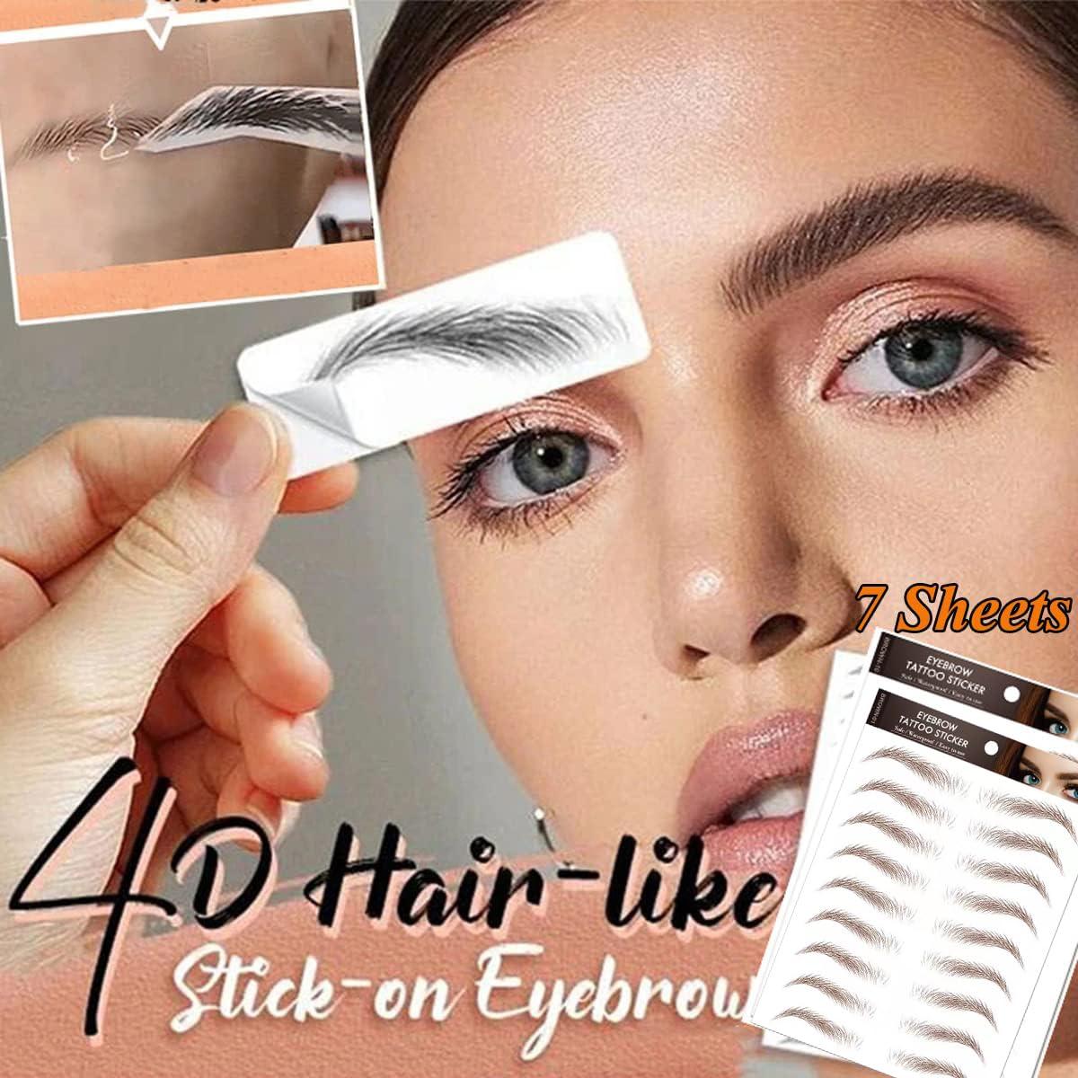 Calcomanías de Tatuaje de Cejas 4D Kayiete Marrón 7 Hojas
