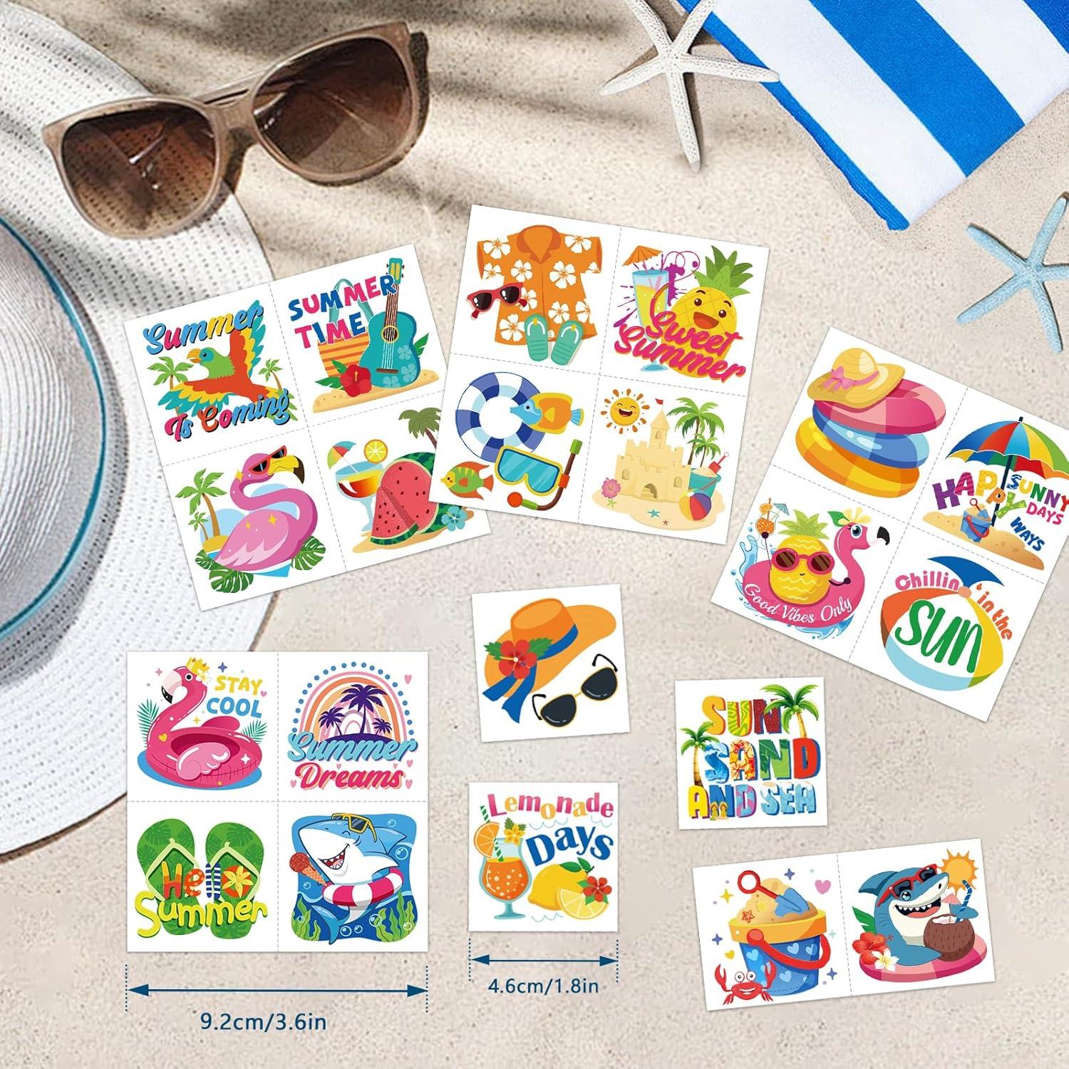 Tatuajes Temporales de Verano Konsait - 96 Piezas, 48 Diseños