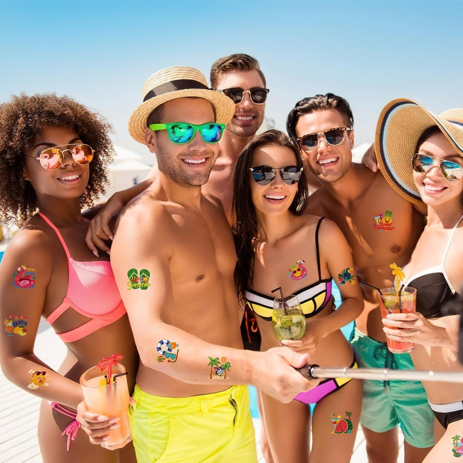 Tatuajes Temporales de Verano Konsait - 96 Piezas, 48 Diseños