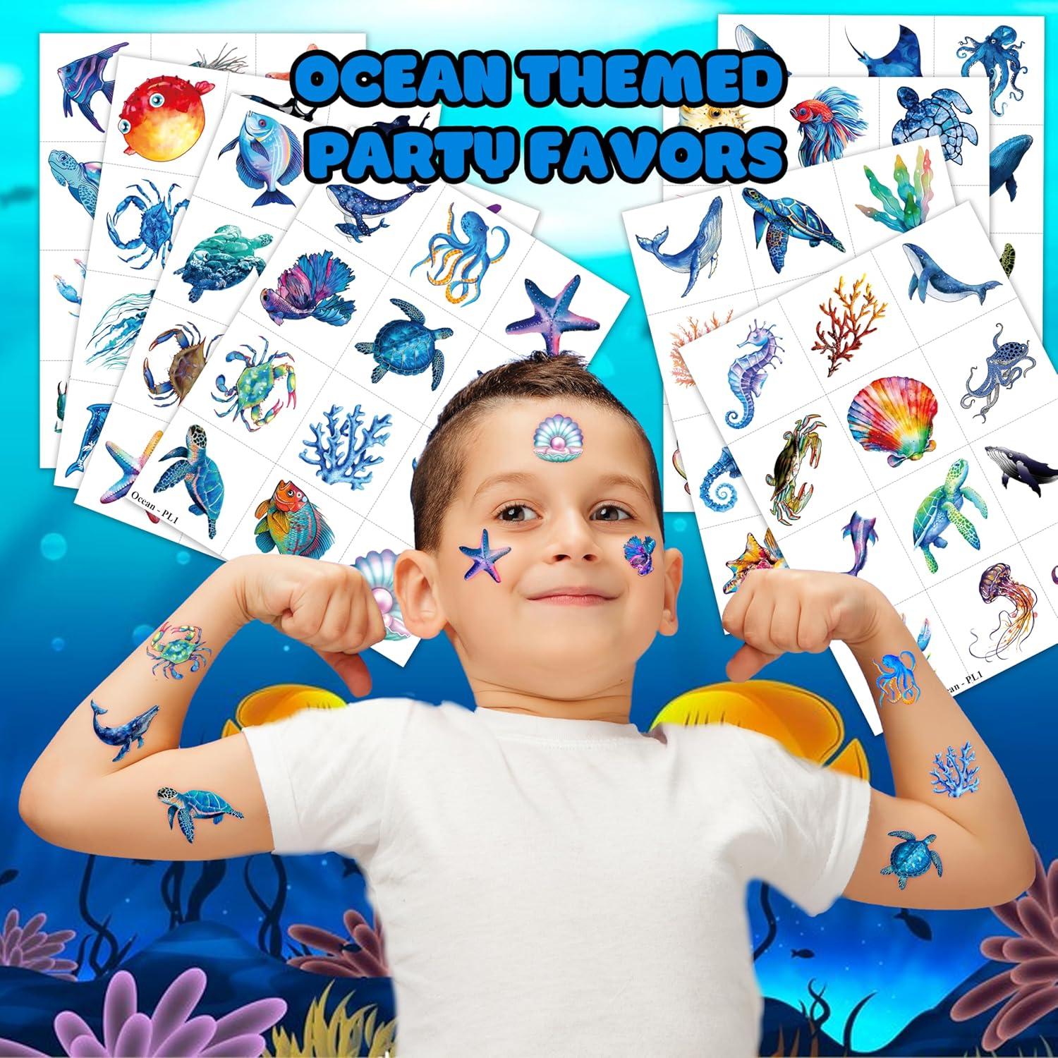 Tatuajes Temporales Animales del Océano 96 PCS MeoIsDaBest