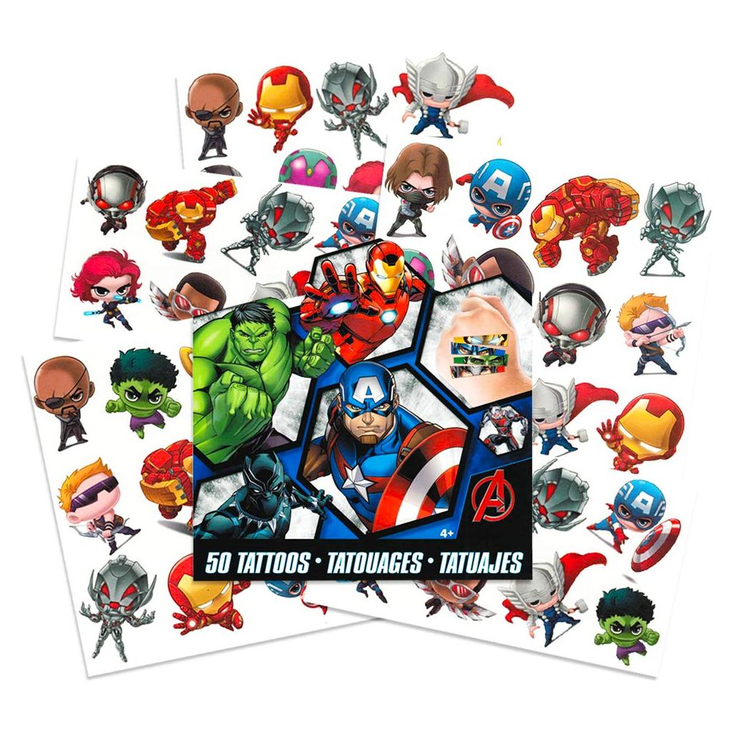 Tatuajes Temporales Marvel Avengers - 50 Superhéroes