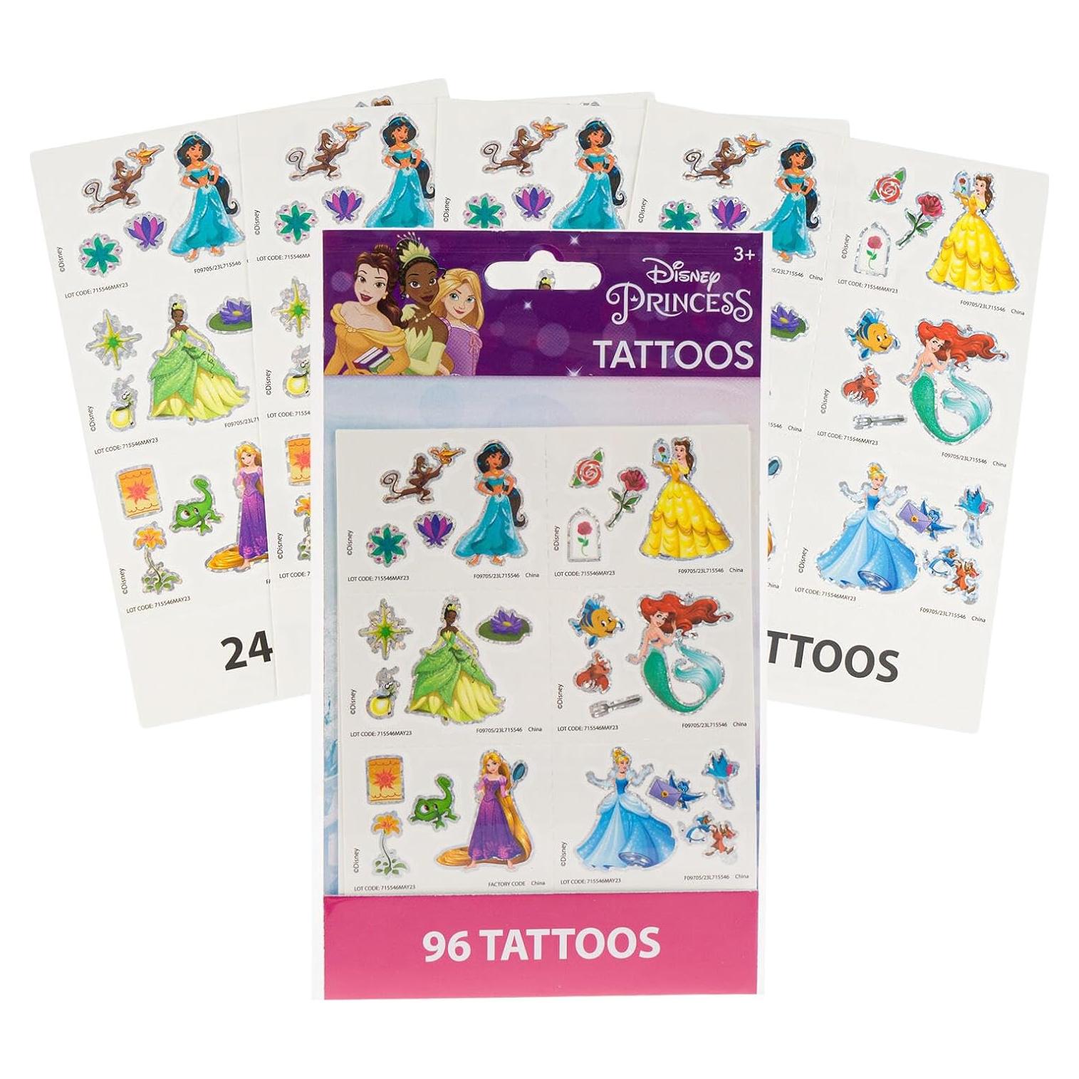 Set de Tatuajes Temporales Princesas Disney - 96 Piezas