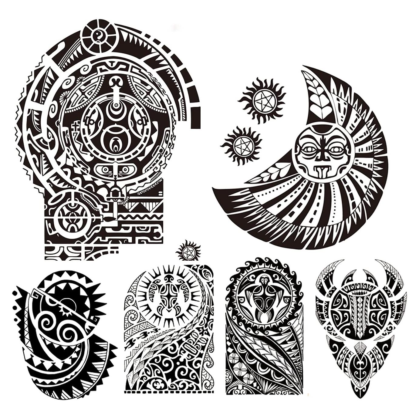 Tatuajes Temporales Grandes LEOARS Dwayne & Tribal - 6 Hojas