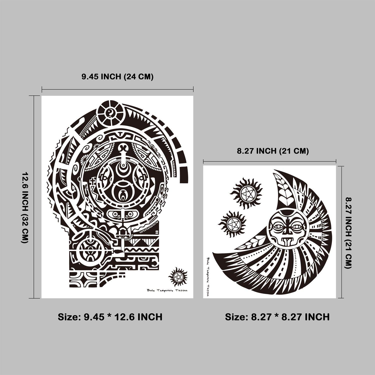 Tatuajes Temporales Grandes LEOARS Dwayne & Tribal - 6 Hojas