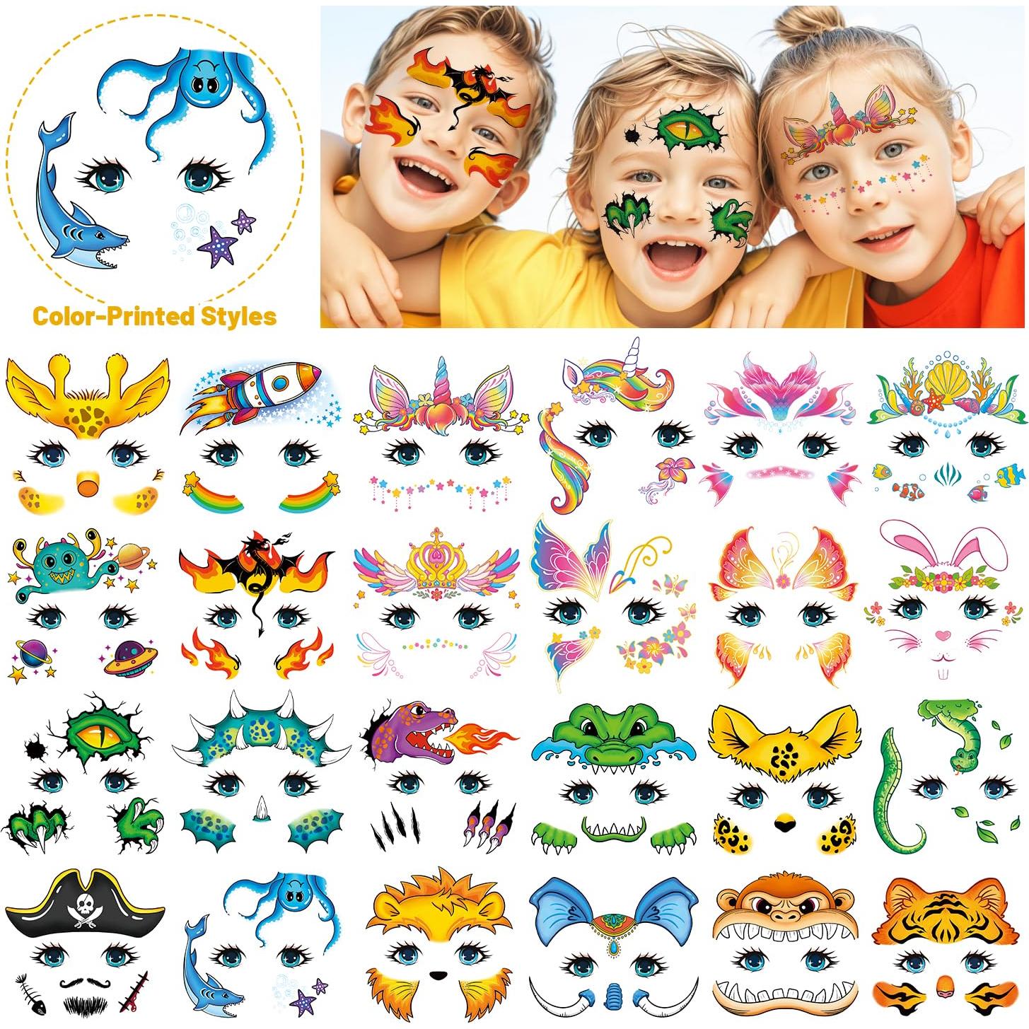 Tatuajes Faciales Temporales Partywind 24 Estilos Creativos