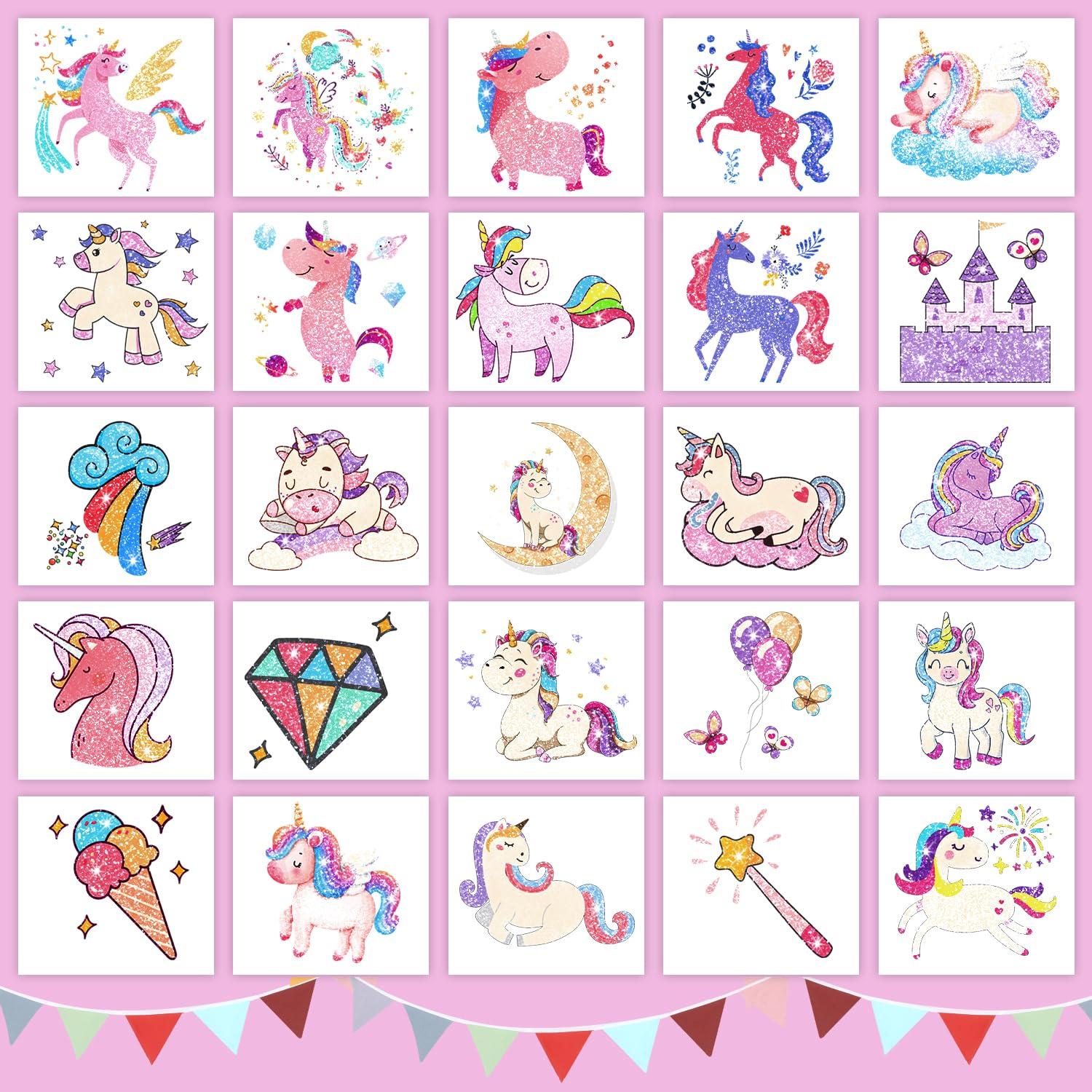 Tatuajes Temporales Brillantes Partywind para Niños - 50 Hojas