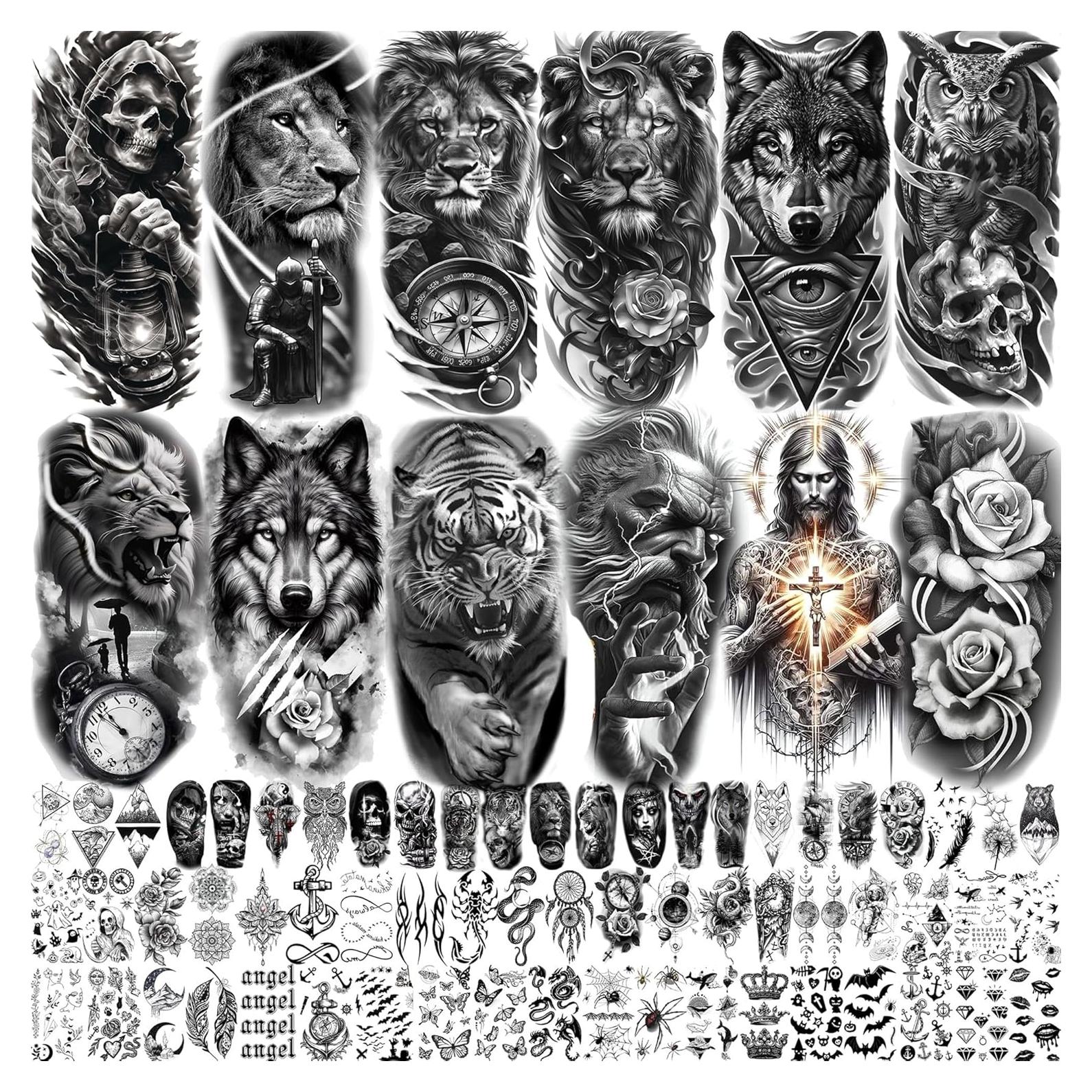 74 Hojas Tatuajes Temporales Realistas GOCOLORING para Adultos