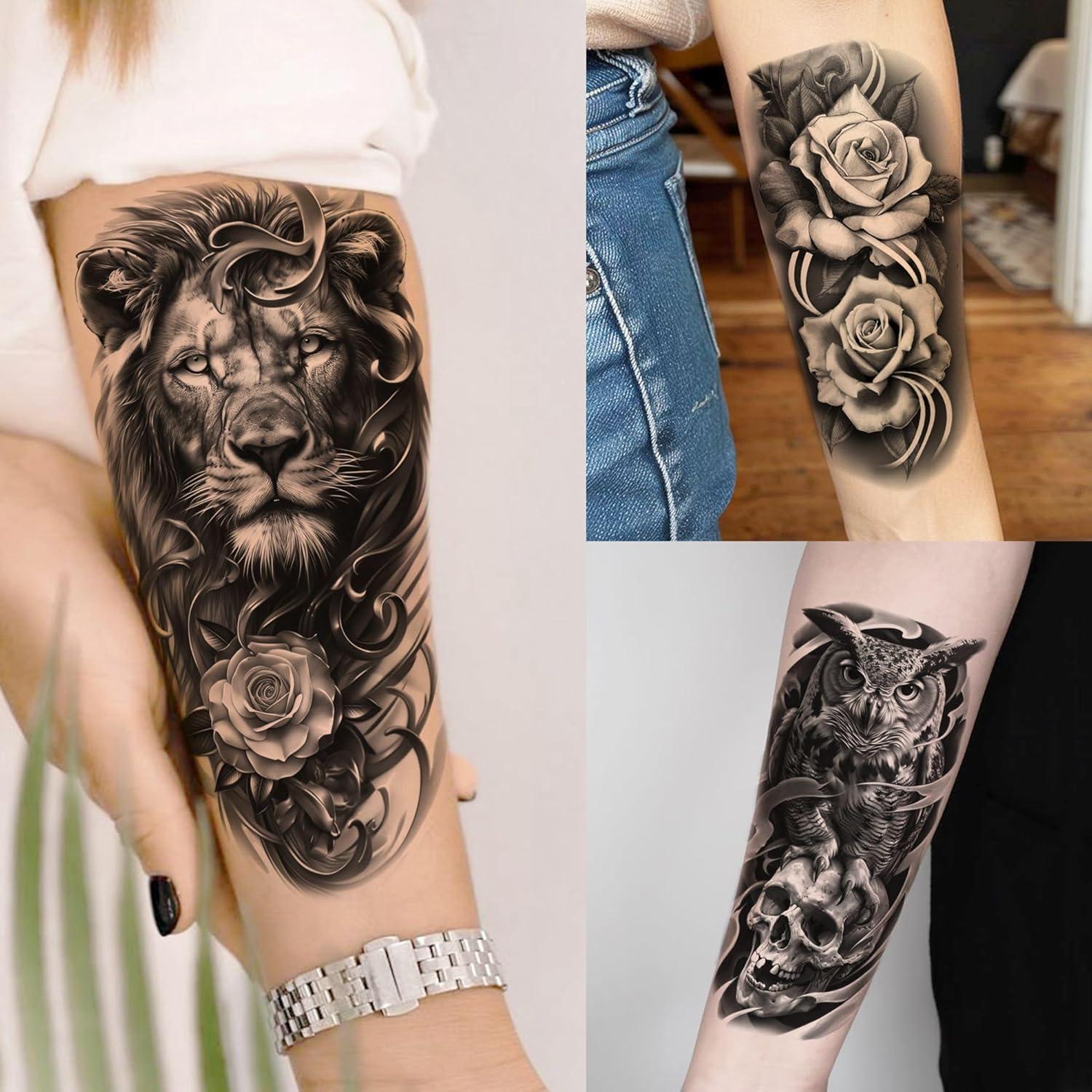 74 Hojas Tatuajes Temporales Realistas GOCOLORING para Adultos