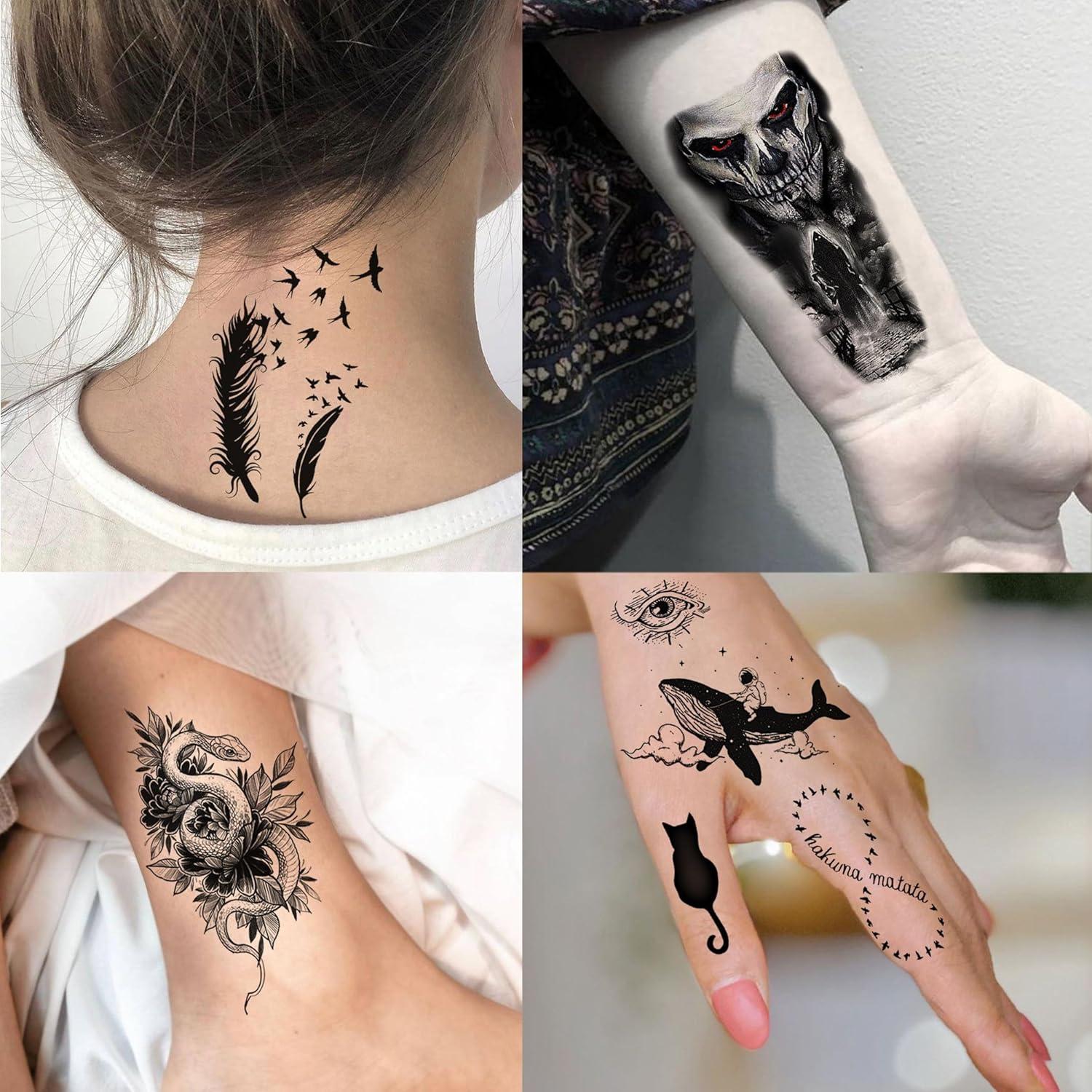 74 Hojas Tatuajes Temporales Realistas GOCOLORING para Adultos