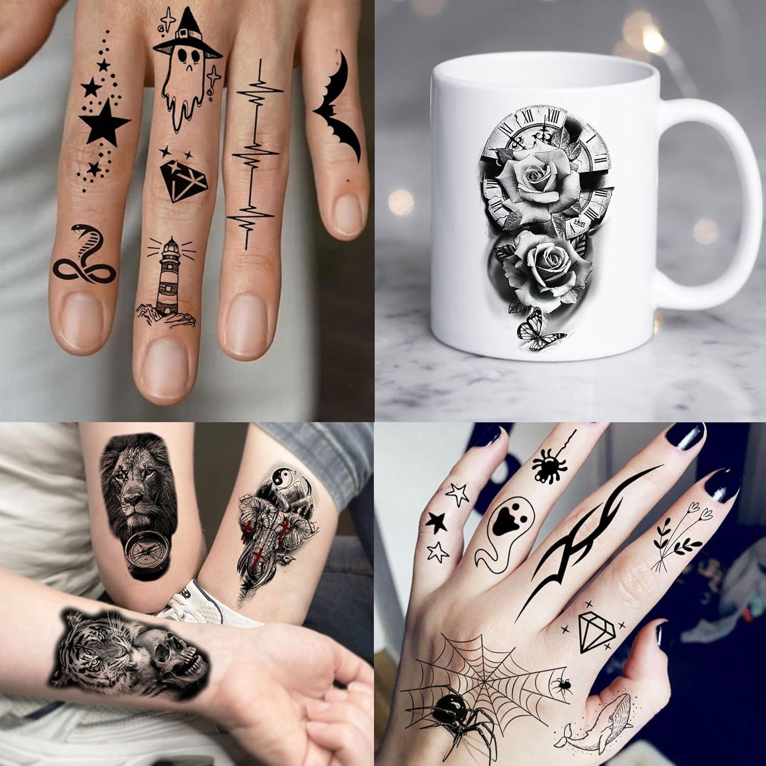 74 Hojas Tatuajes Temporales Realistas GOCOLORING para Adultos