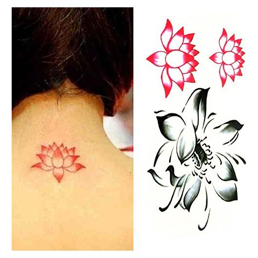 Tatuaje Temporal Loto Oottati - Juego de 2, 10.5x6 cm