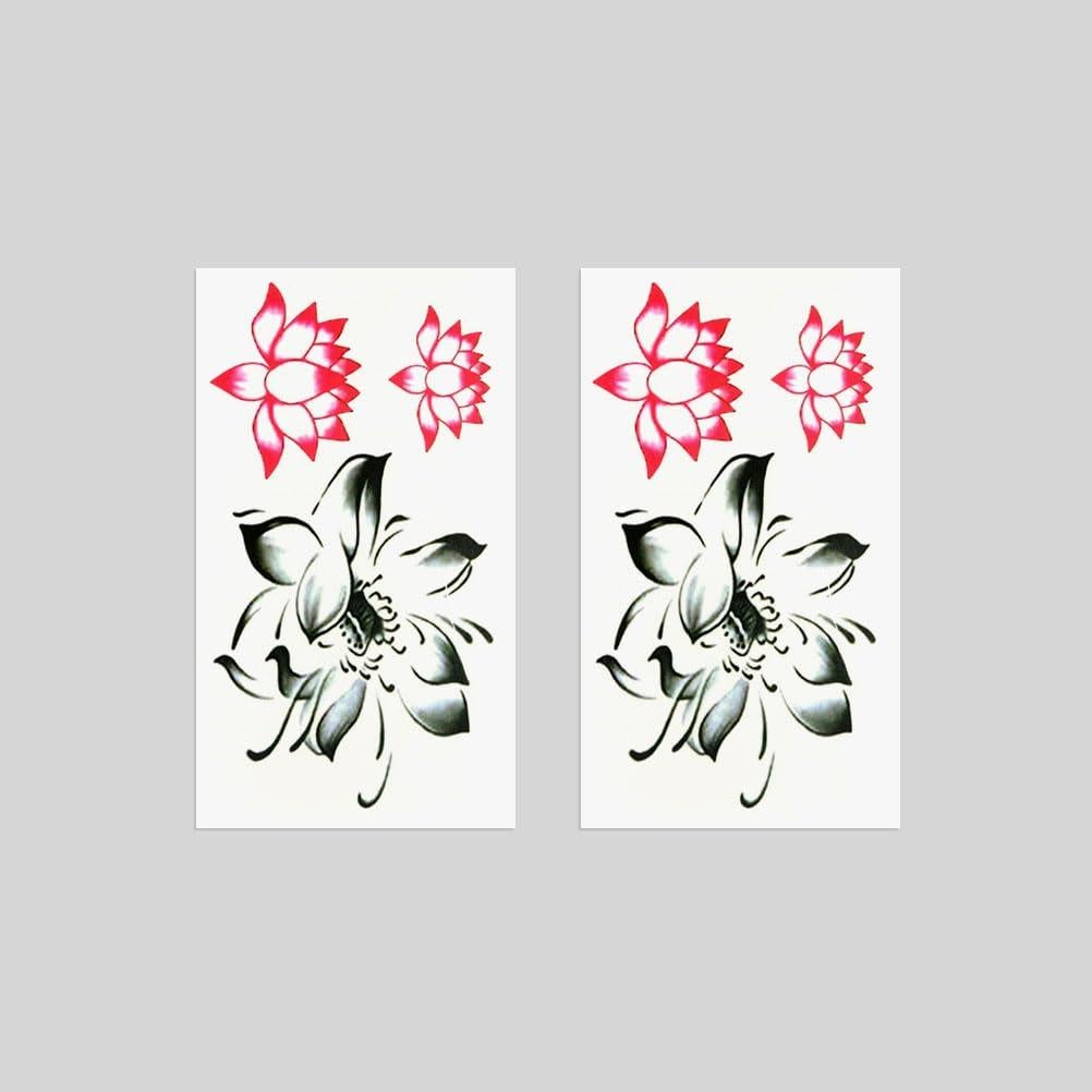 Tatuaje Temporal Loto Oottati - Juego de 2, 10.5x6 cm