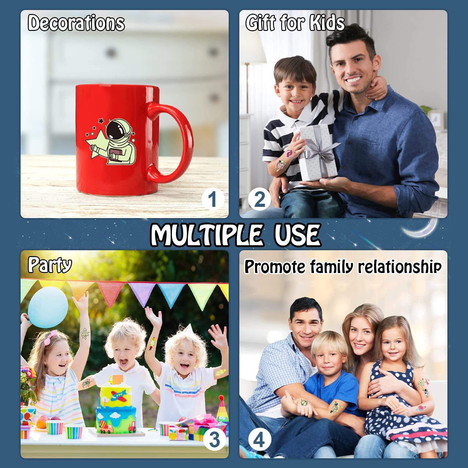 Tatuajes Temporales Luminiscentes Partywind 225 Estilos Niños