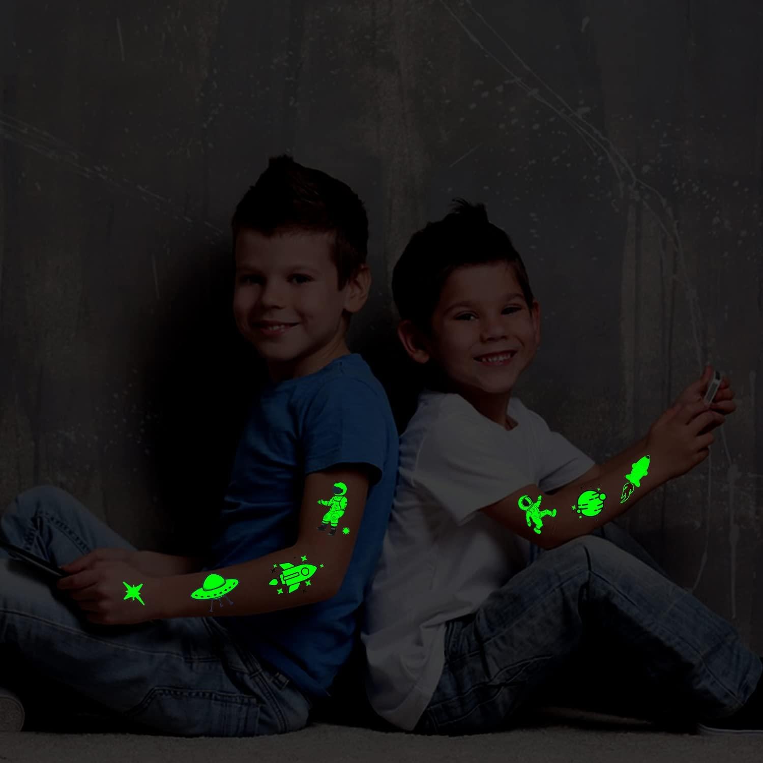 Tatuajes Temporales Luminiscentes Partywind 225 Estilos Niños