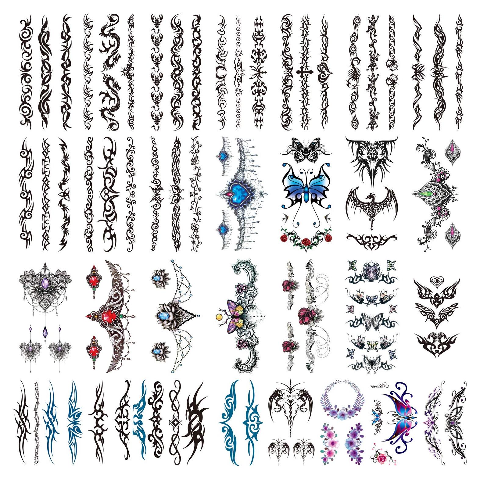 30 Hojas Tatuajes Temporales Sexy Anrituo - 19x9 cm y 10x6 cm