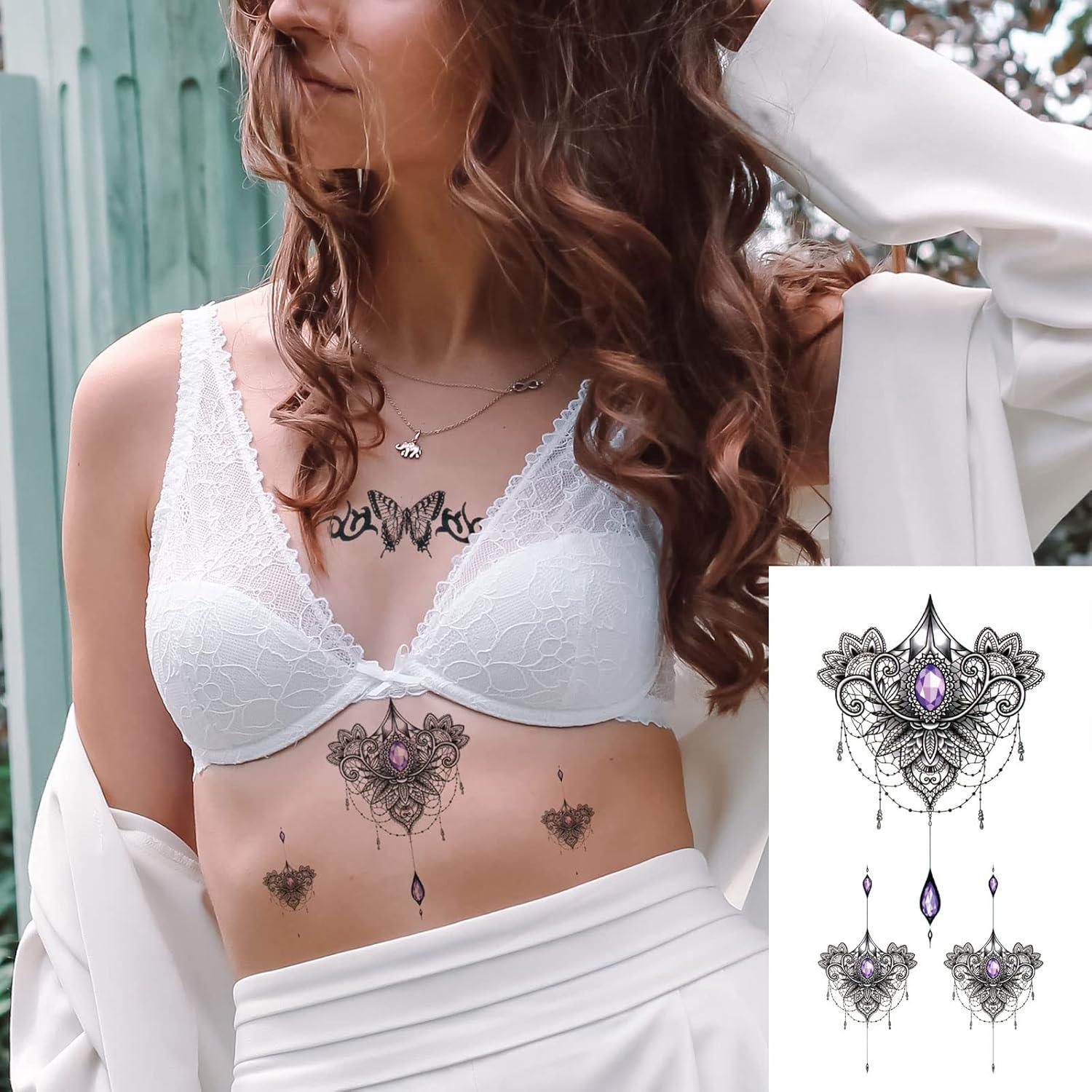 30 Hojas Tatuajes Temporales Sexy Anrituo - 19x9 cm y 10x6 cm