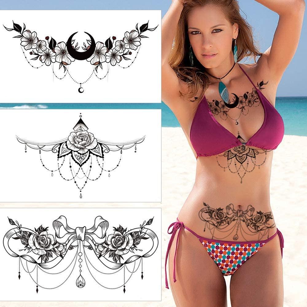 Tatuajes Temporales Glaryyears Pack 6 Flores Realistas 14x24cm