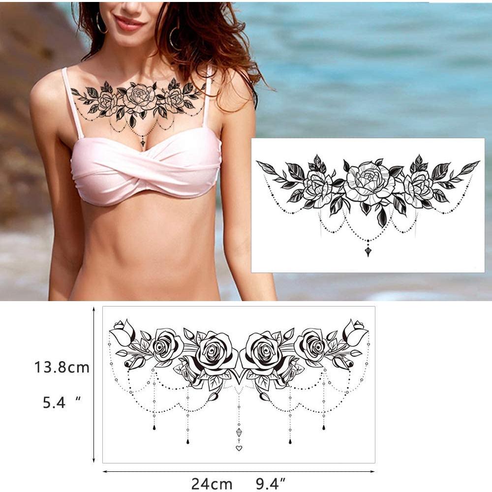 Tatuajes Temporales Glaryyears Pack 6 Flores Realistas 14x24cm