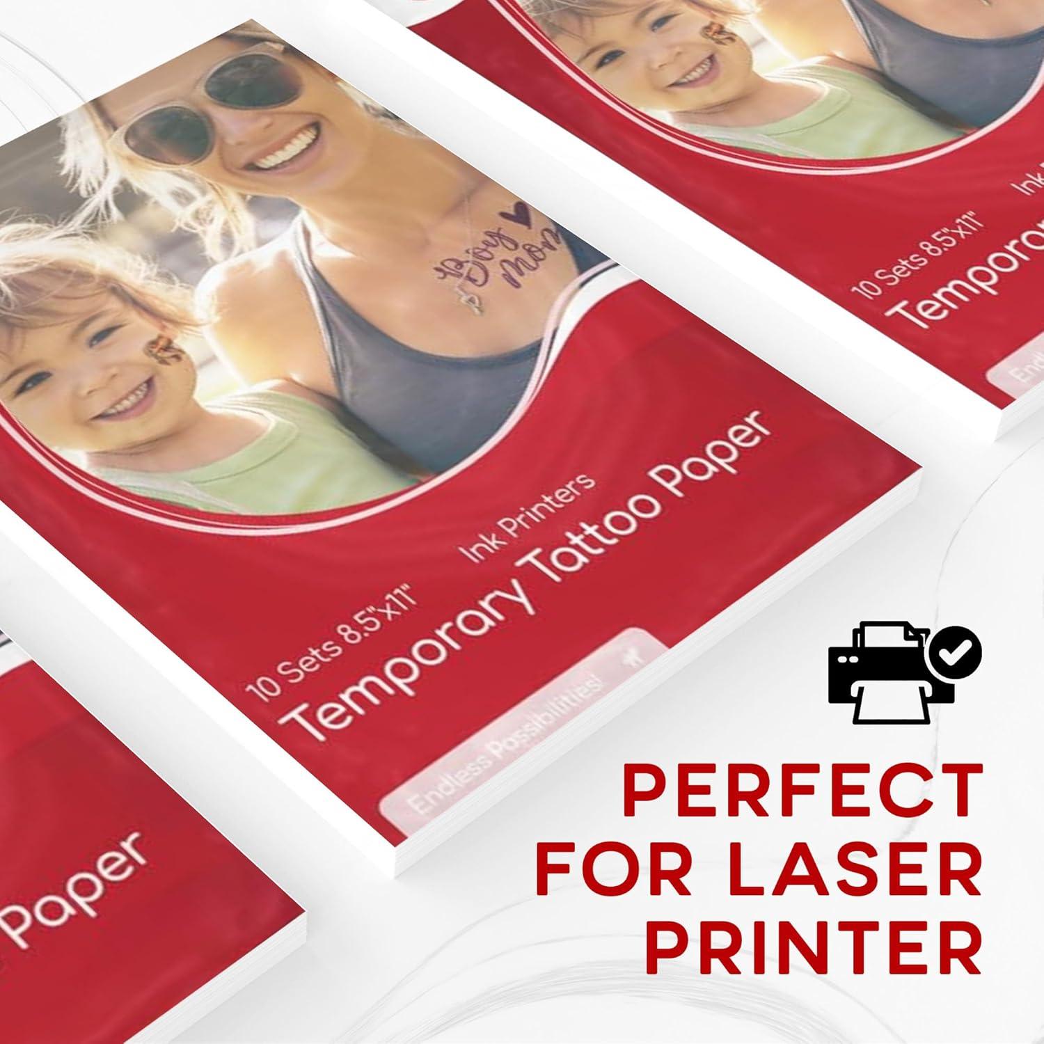 Papel de Tatuaje Temporal BubblePop! 10 Hojas A4 Brillante