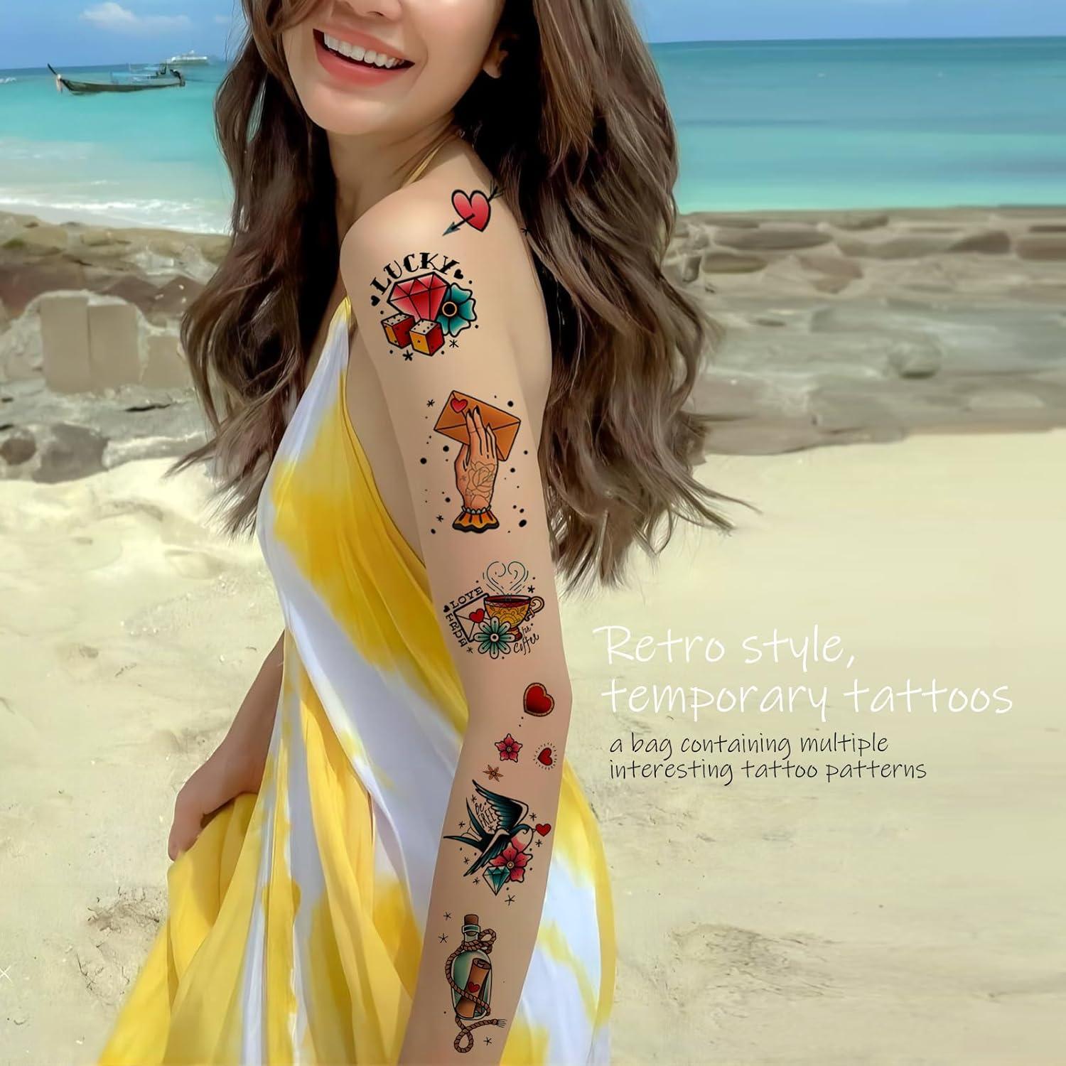 Tatuajes Temporales Retro Roarhowl - 51 Diseños Innovadores