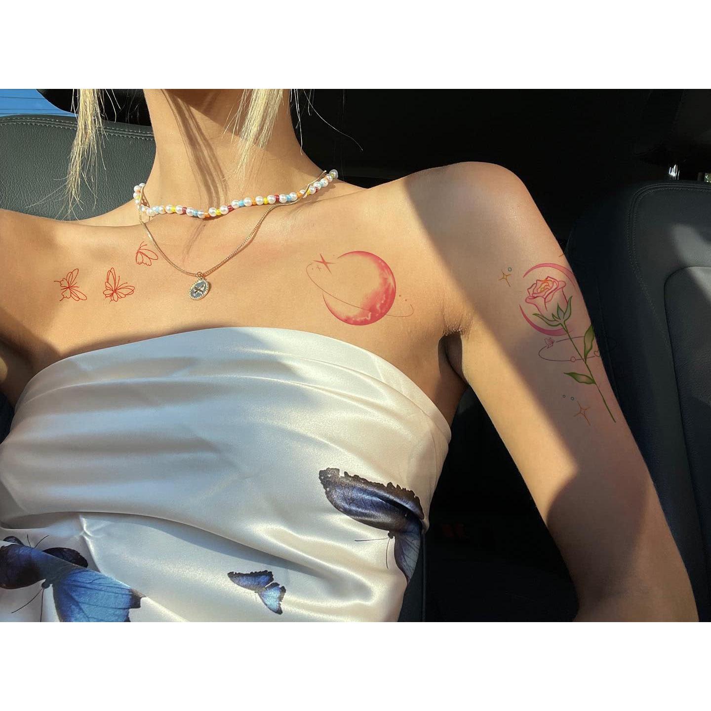 Tatuajes Temporales Mariposa DIVAWOO 21 Hojas Impermeables