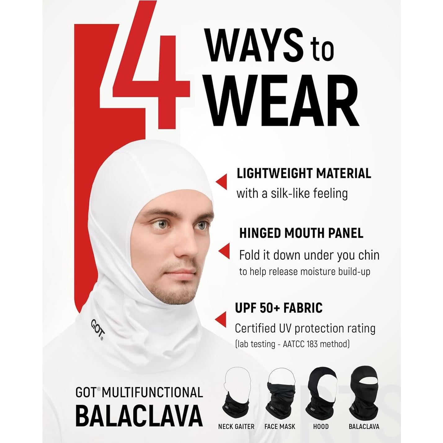 Balaclava GOT Sports UPF 50+ para Esquí y Motocicleta