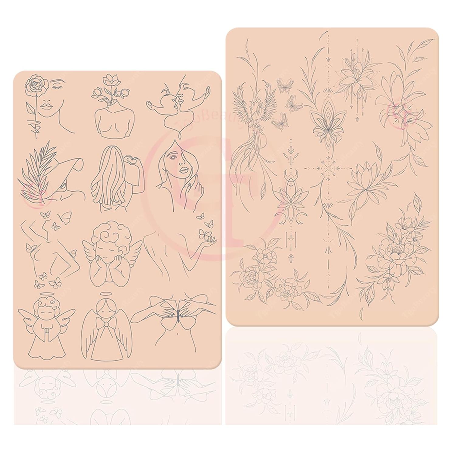 Piel de Práctica de Tatuaje FeteBeauty 3pcs Silicona Rosa