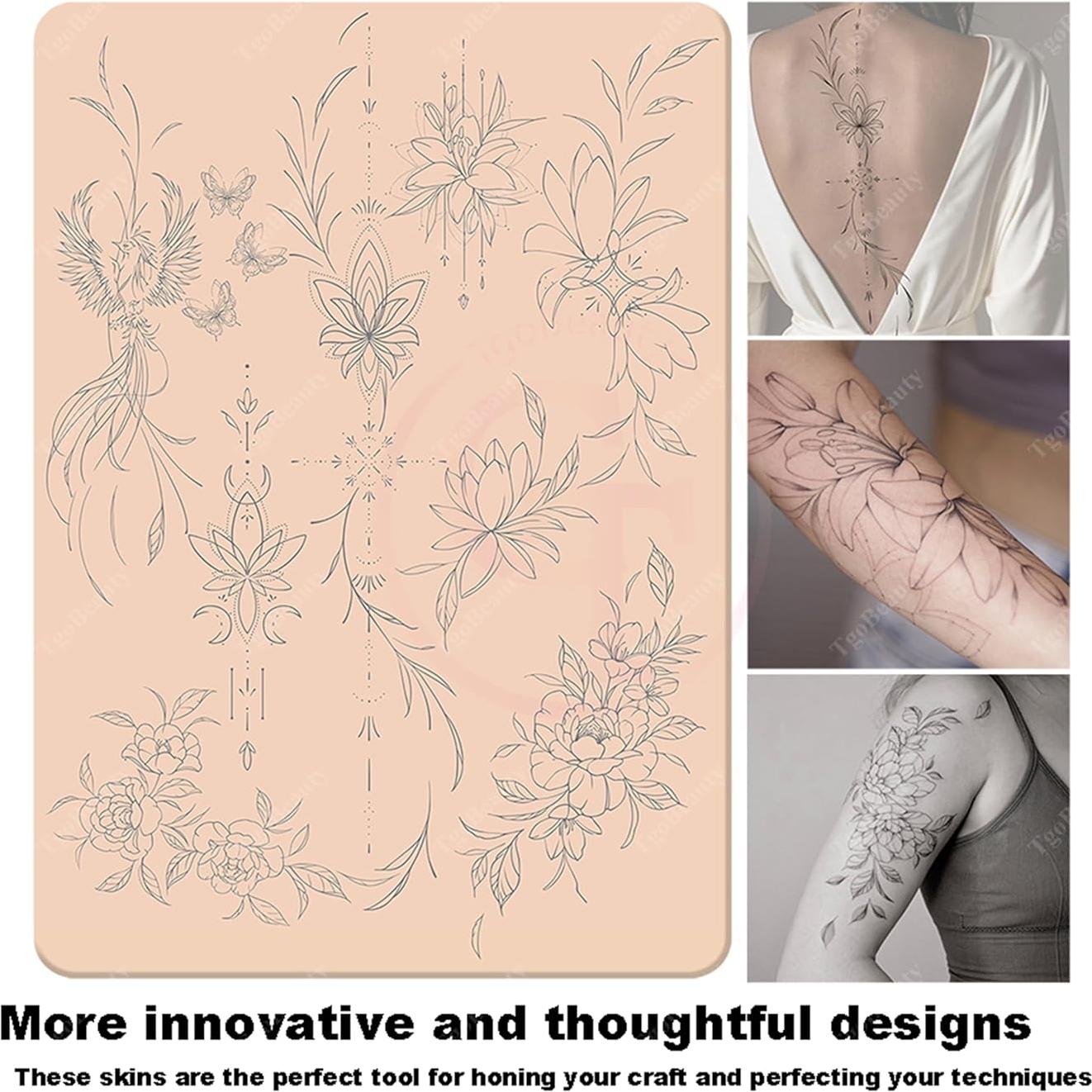 Piel de Práctica de Tatuaje FeteBeauty 3pcs Silicona Rosa