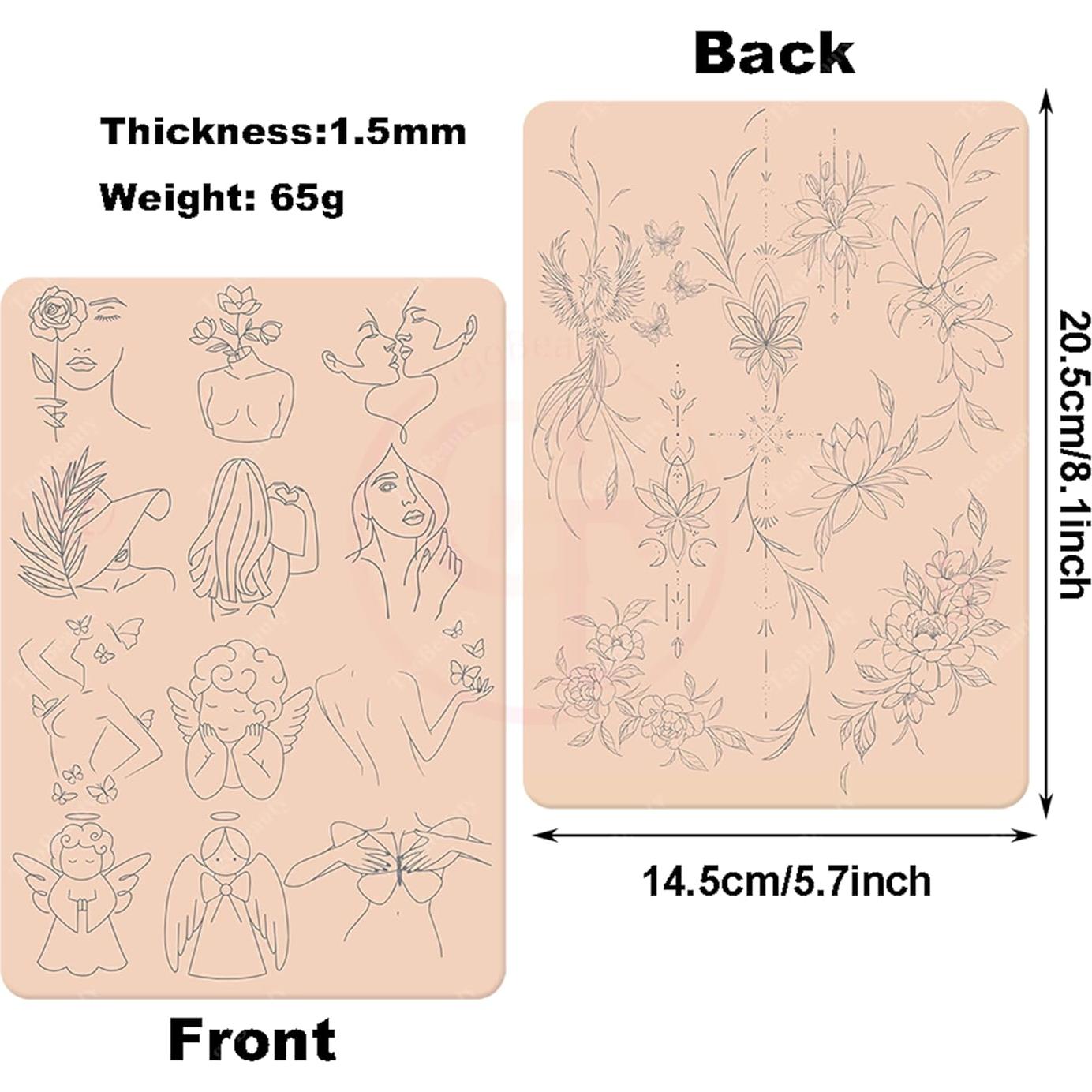 Piel de Práctica de Tatuaje FeteBeauty 3pcs Silicona Rosa