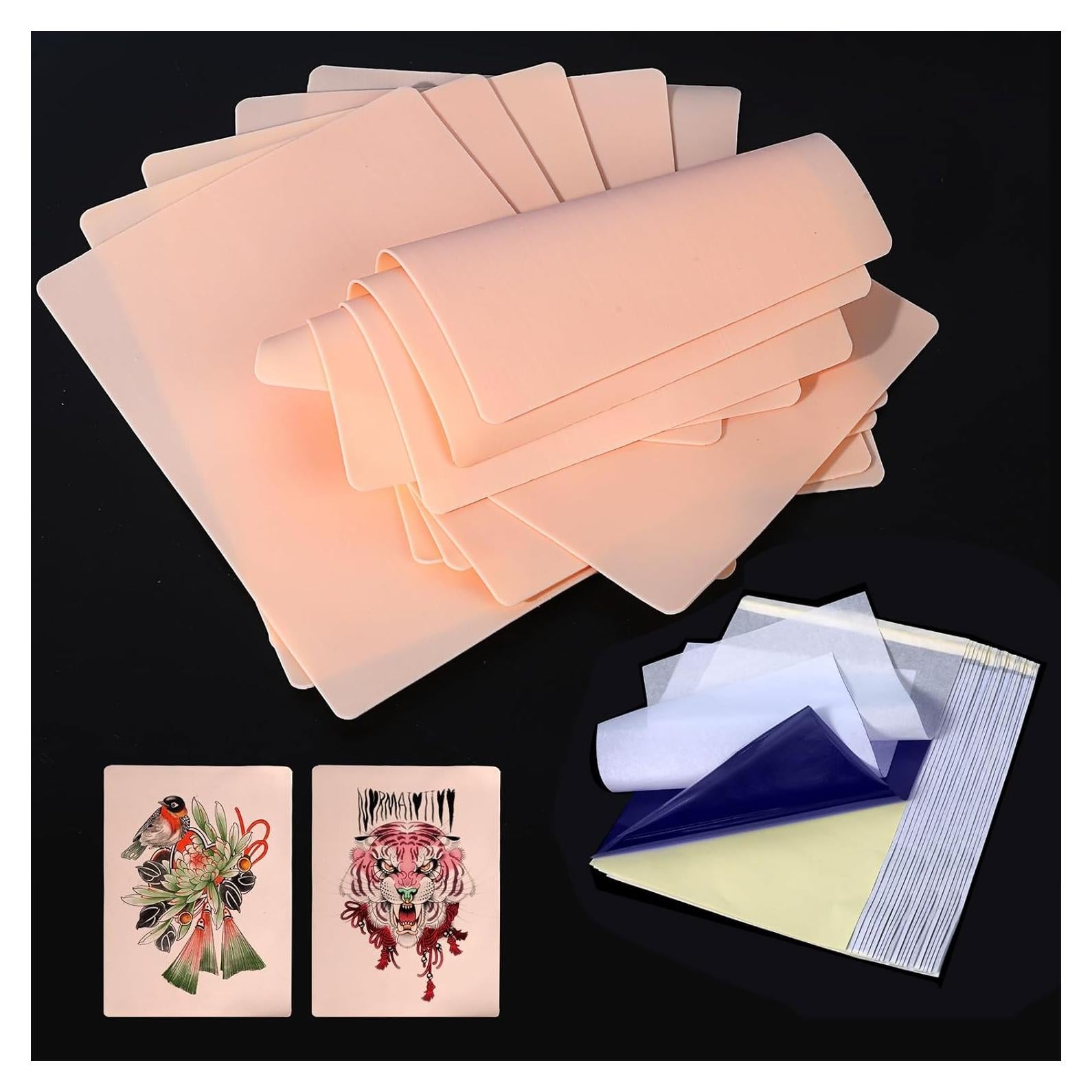 Kit de Práctica de Tatuaje GRELEON 10 Pieles + 20 Papeles