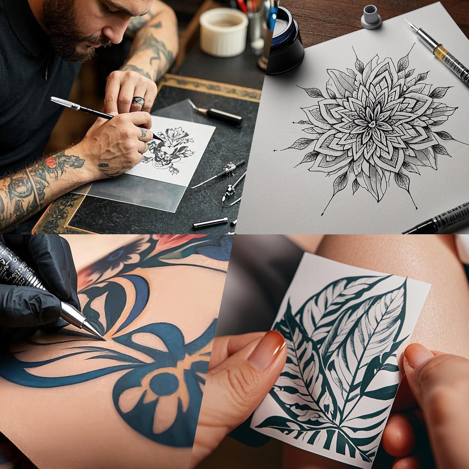 Kit de Práctica de Tatuaje GRELEON 10 Pieles + 20 Papeles