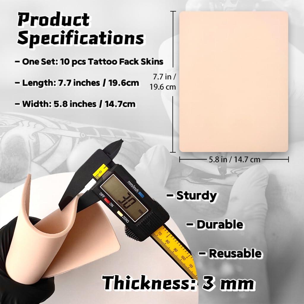 Piel de Práctica para Tatuaje Stidgbo 10 Pcs 3 mm 19.6x14.7 cm