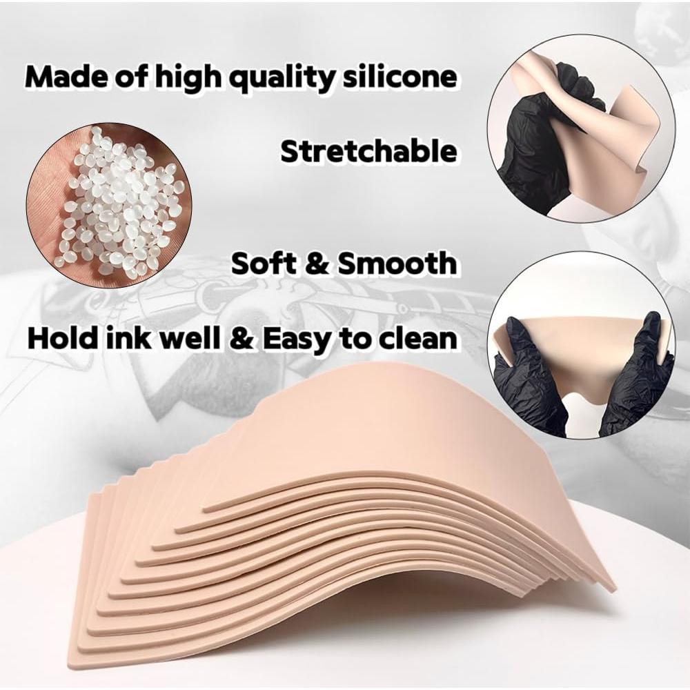 Piel de Práctica para Tatuaje Stidgbo 10 Pcs 3 mm 19.6x14.7 cm