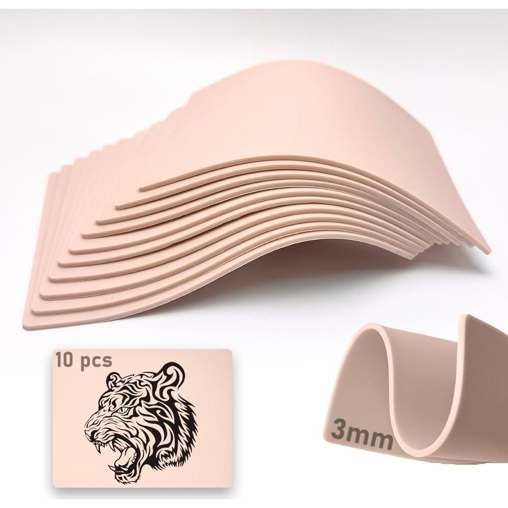 Piel de Práctica para Tatuaje Stidgbo 10 Pcs 3 mm 19.6x14.7 cm