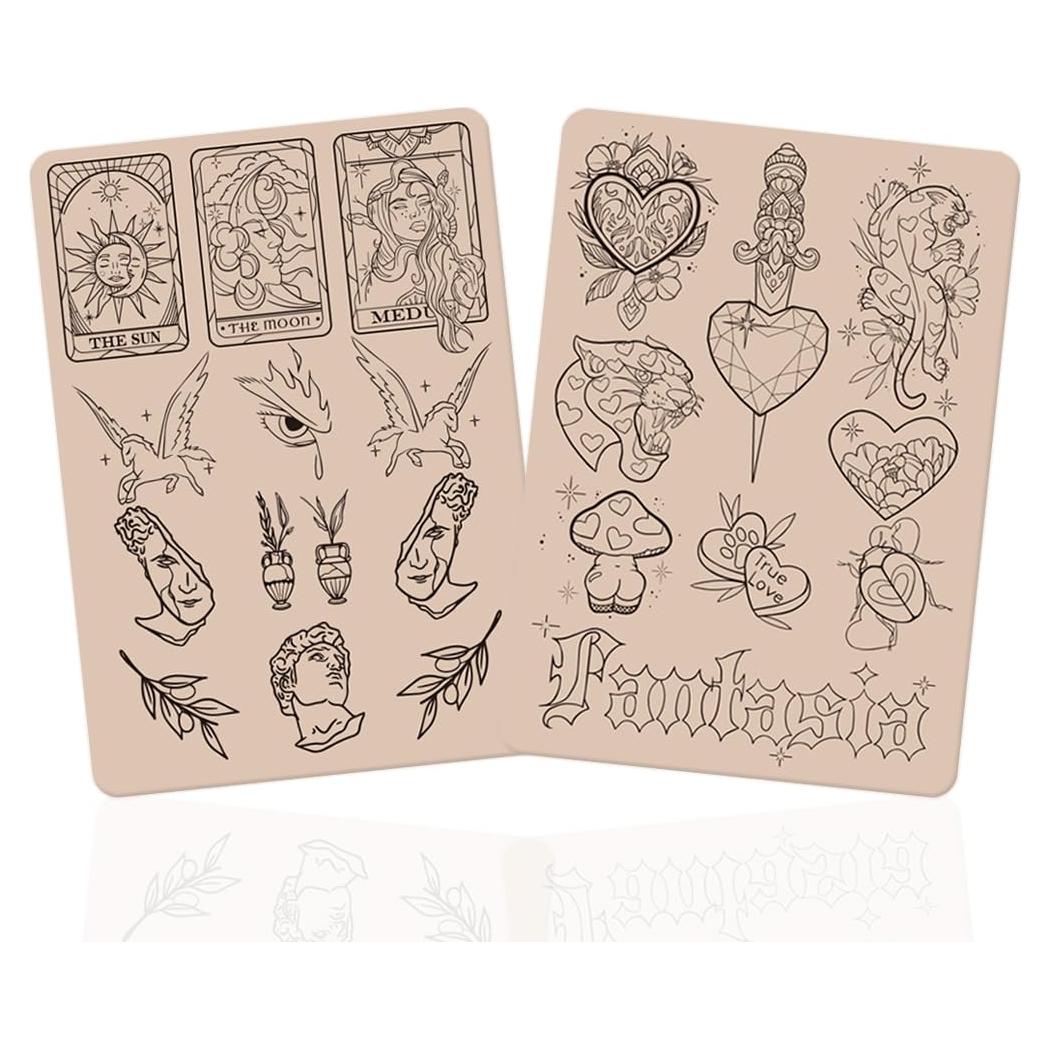 Pieles de Práctica de Tatuaje TgoBeauty Doble Cara 2pcs
