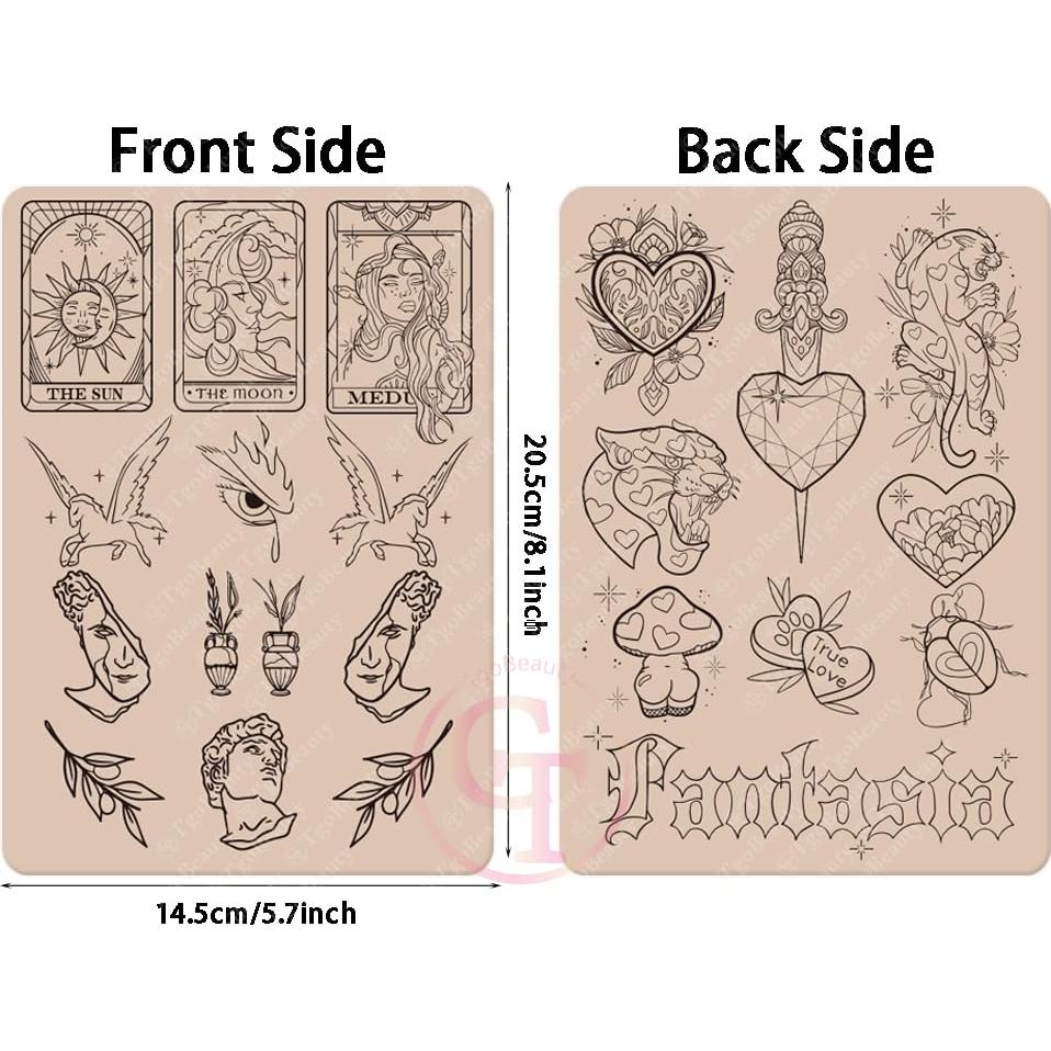 Pieles de Práctica de Tatuaje TgoBeauty Doble Cara 2pcs