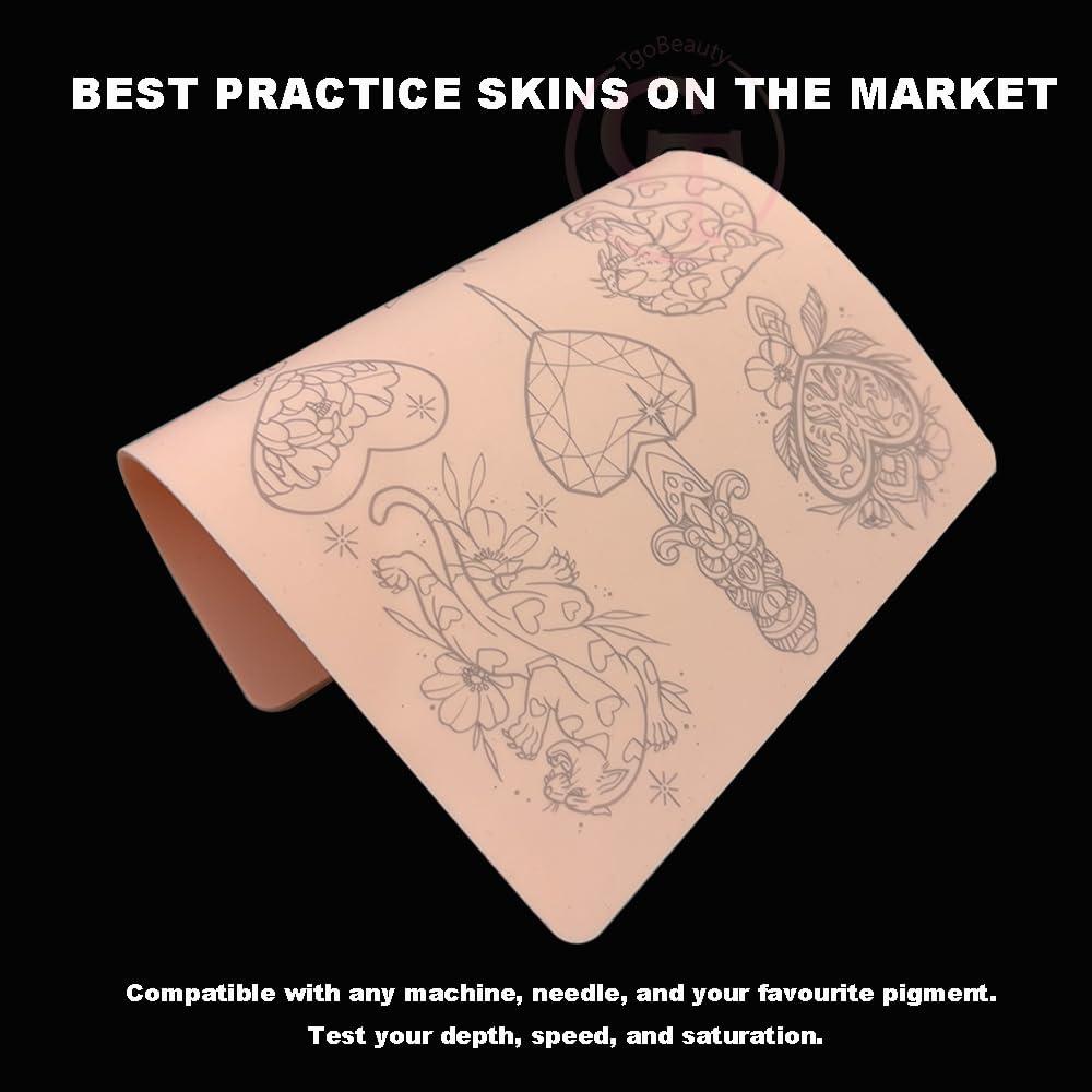 Pieles de Práctica de Tatuaje TgoBeauty Doble Cara 2pcs