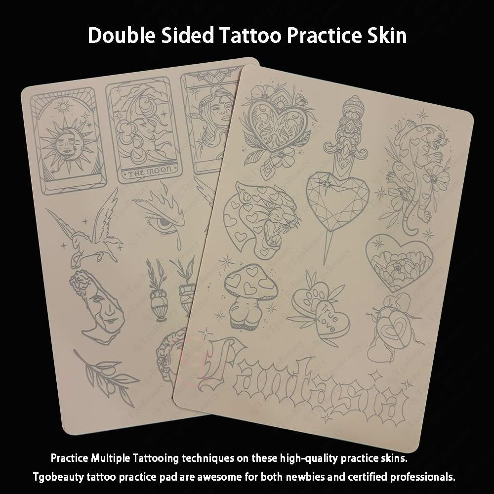 Pieles de Práctica de Tatuaje TgoBeauty Doble Cara 2pcs