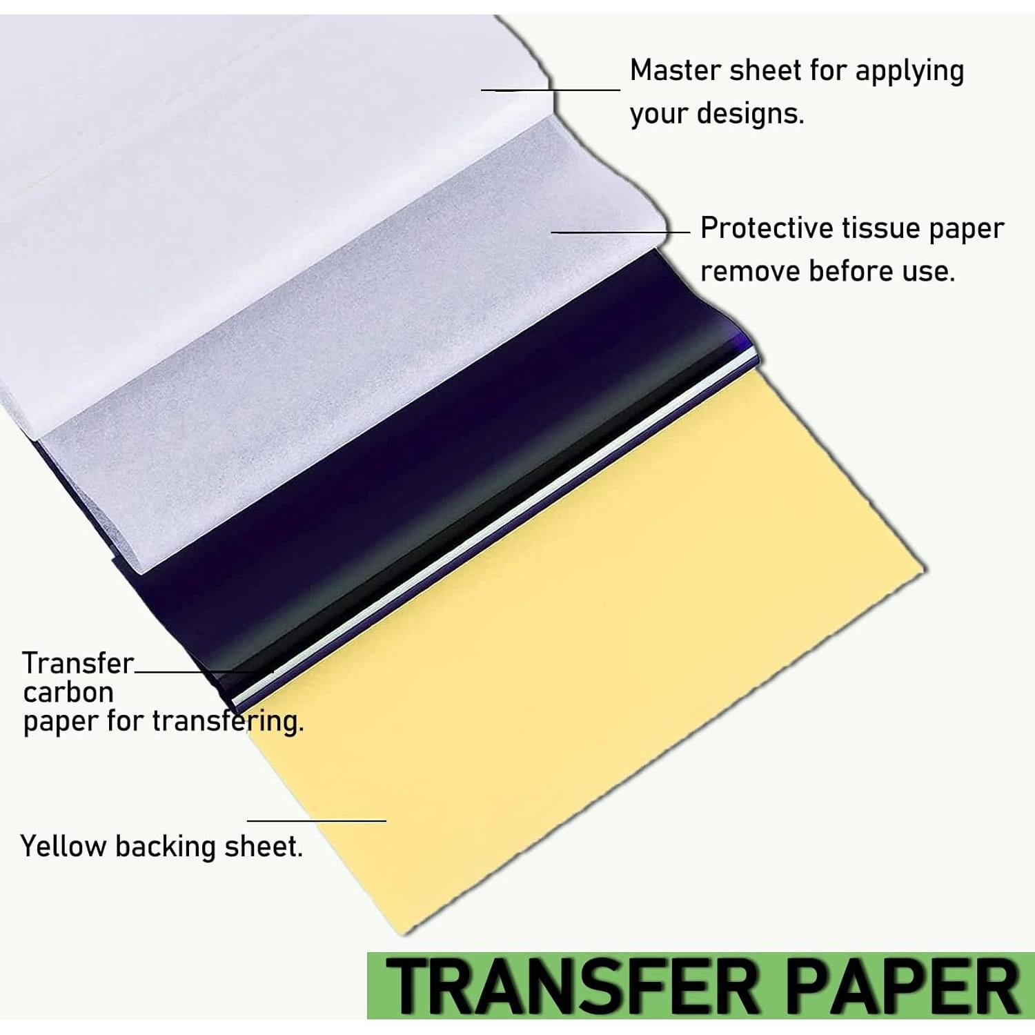 Kit de Práctica de Tatuaje Beoncall - 40 Piezas, Piel Falsa y Papel A4