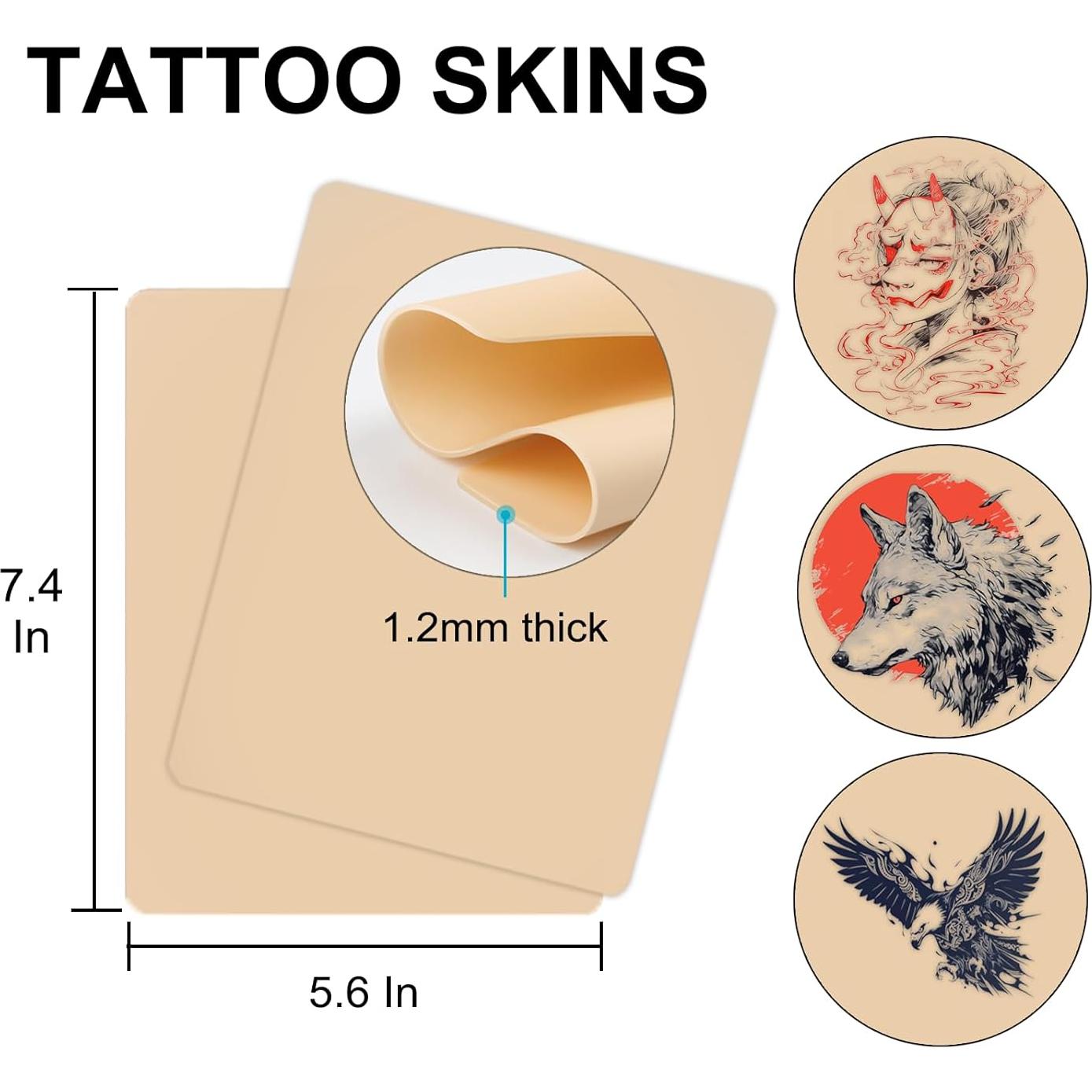 Pieles de Práctica de Tatuaje Yugui 15pcs Doble Cara 18.8x14.2cm