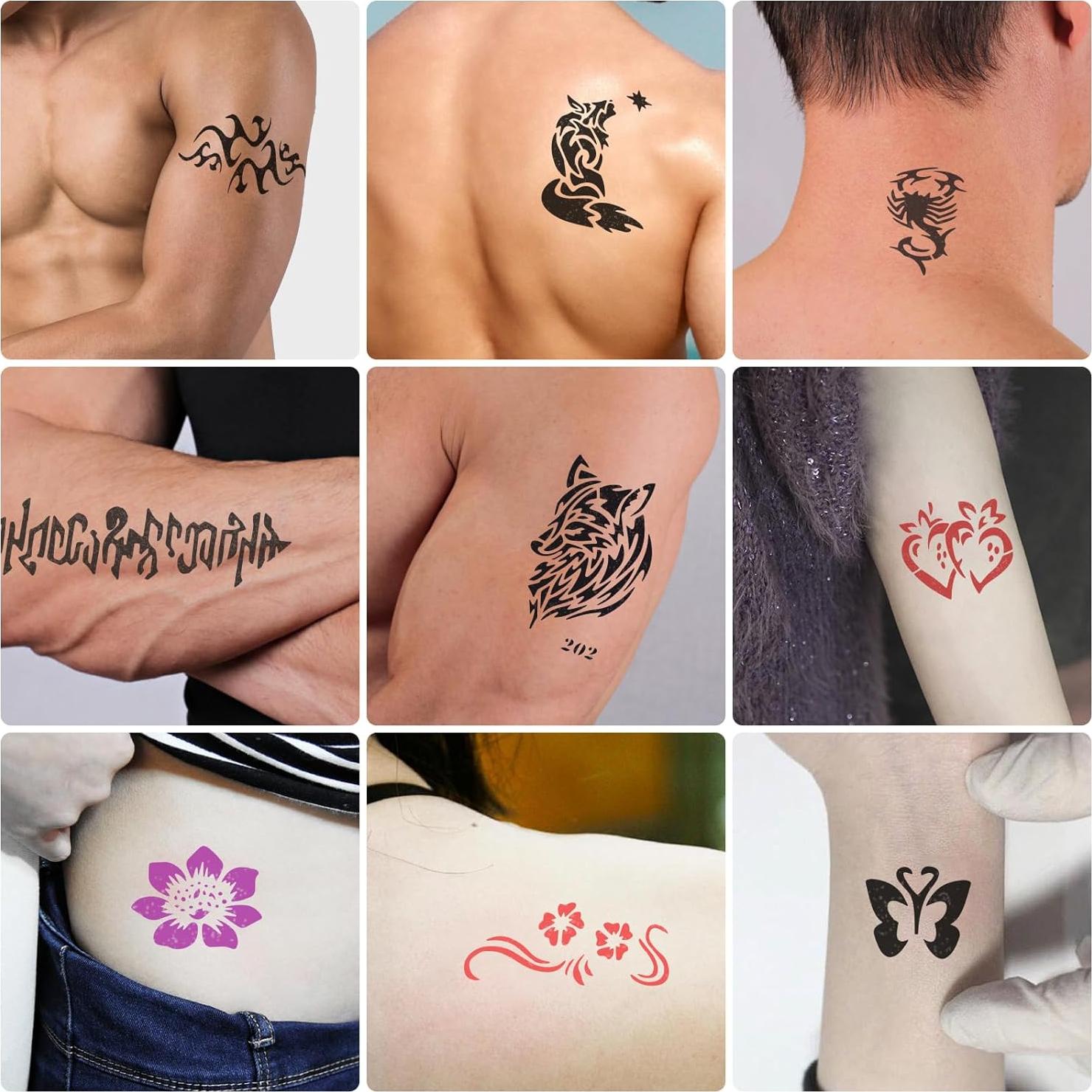 Kit de Tatuajes Temporales PFARRER 12 Botellas Tinta DIY