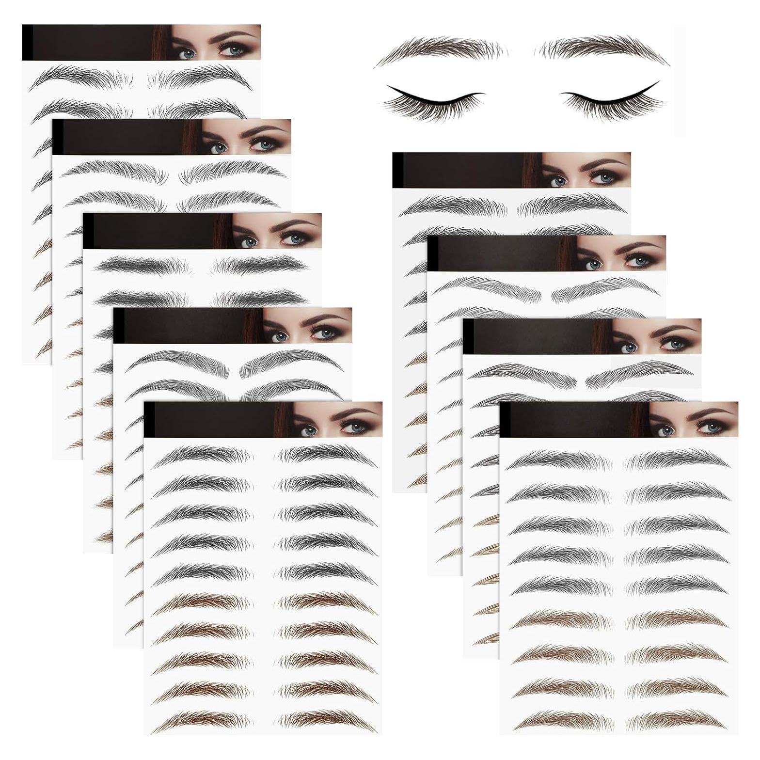 Stickers de Tatuajes de Cejas Blulu 4D Impermeables 9 Hojas