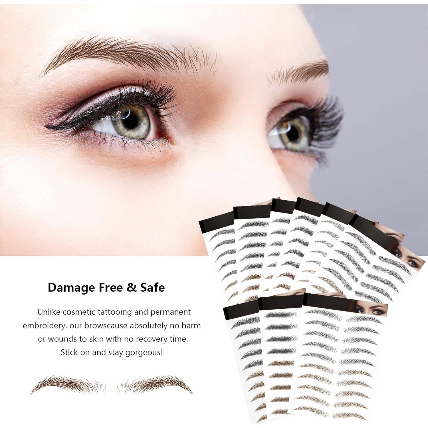 Stickers de Tatuajes de Cejas Blulu 4D Impermeables 9 Hojas