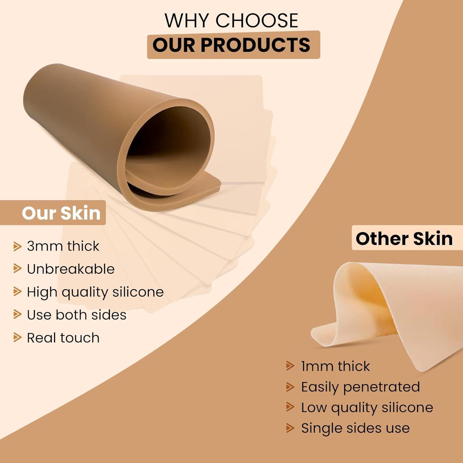 Piel Falsa de Práctica para Tatuaje Caktus - 10 Piezas 14x18.5cm