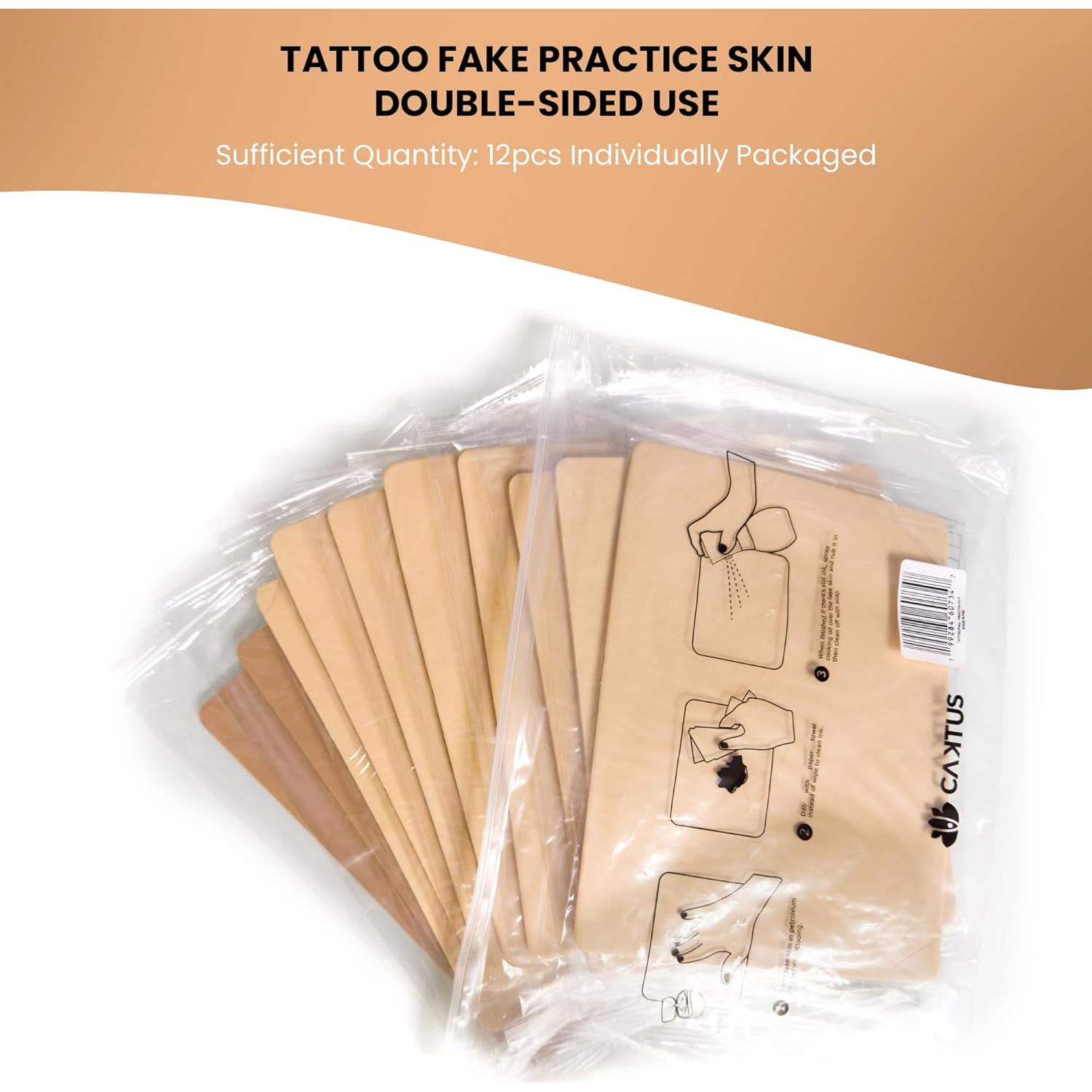 Piel Falsa de Práctica para Tatuaje Caktus - 10 Piezas 14x18.5cm