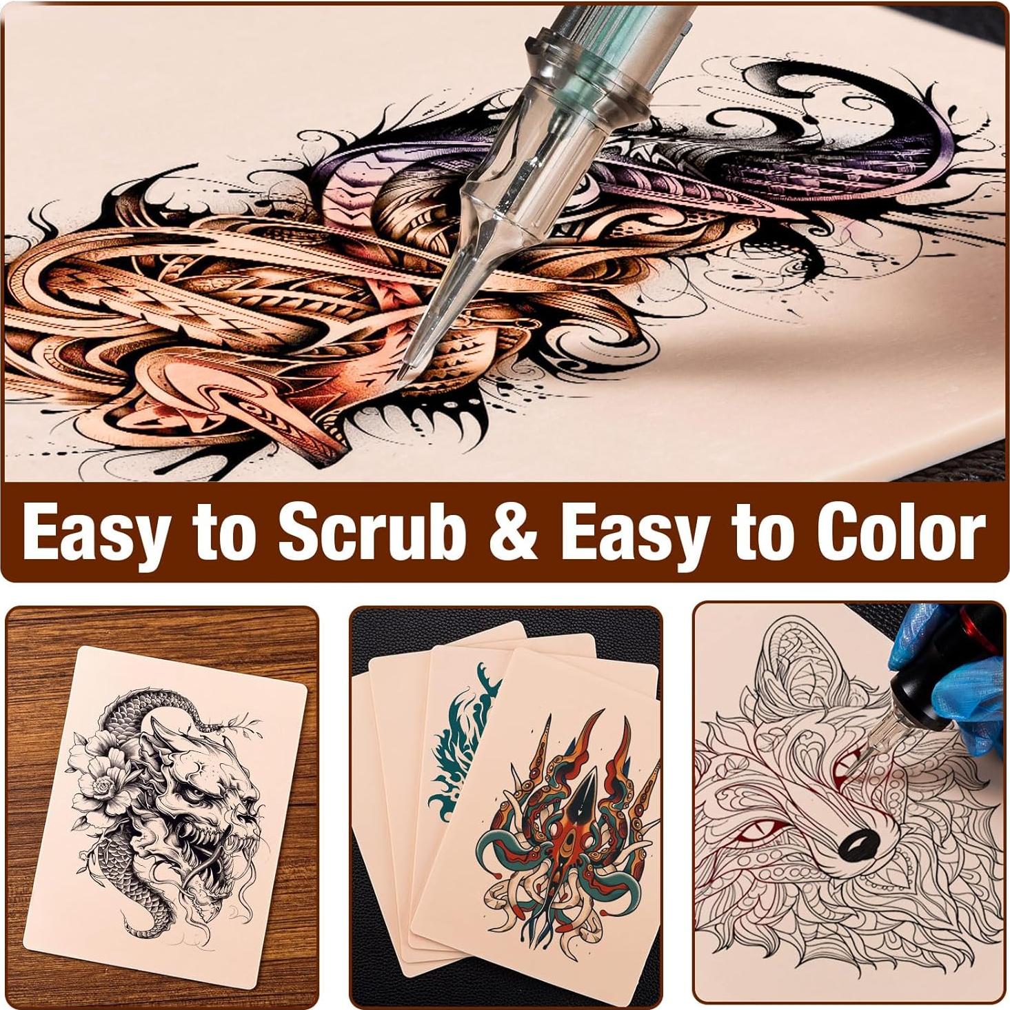 10 Piezas Piel de Práctica de Tatuaje Udefineit 15x20 cm