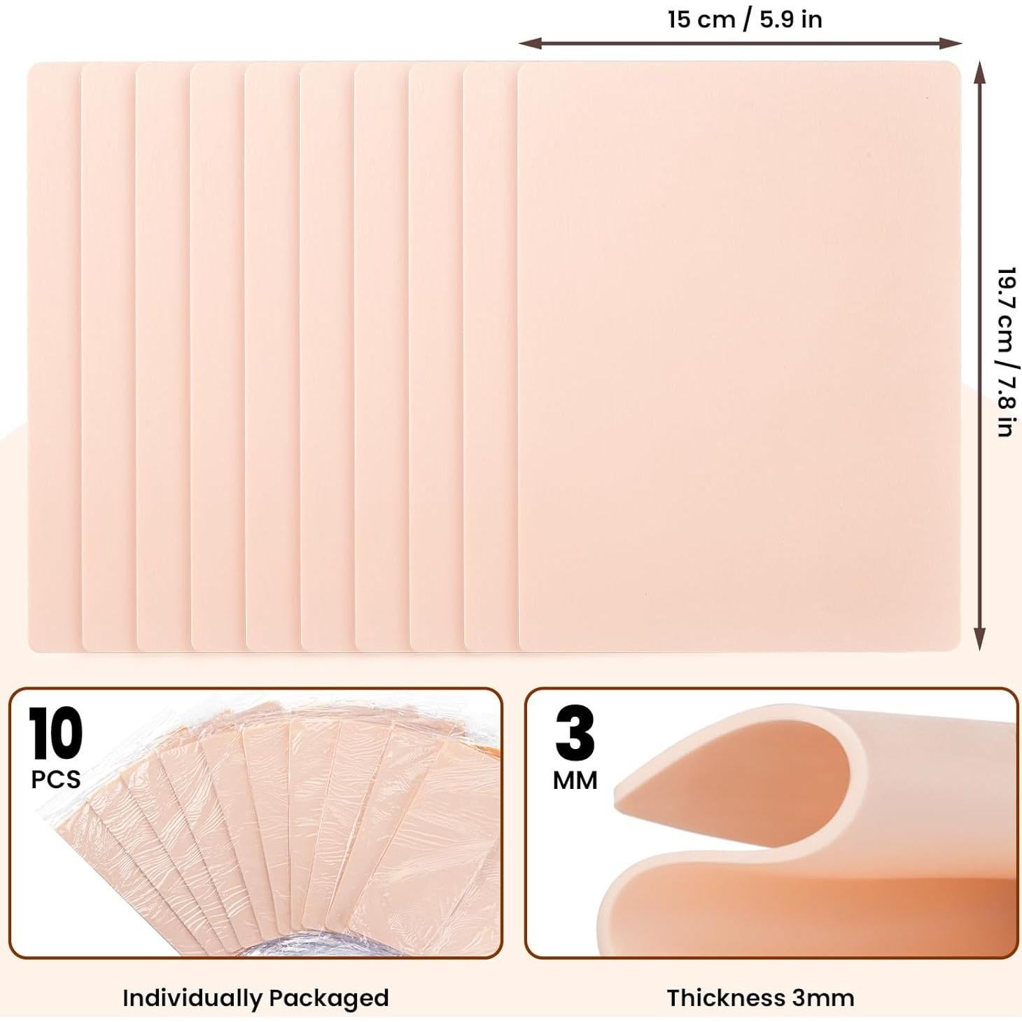 10 Piezas Piel de Práctica de Tatuaje Udefineit 15x20 cm